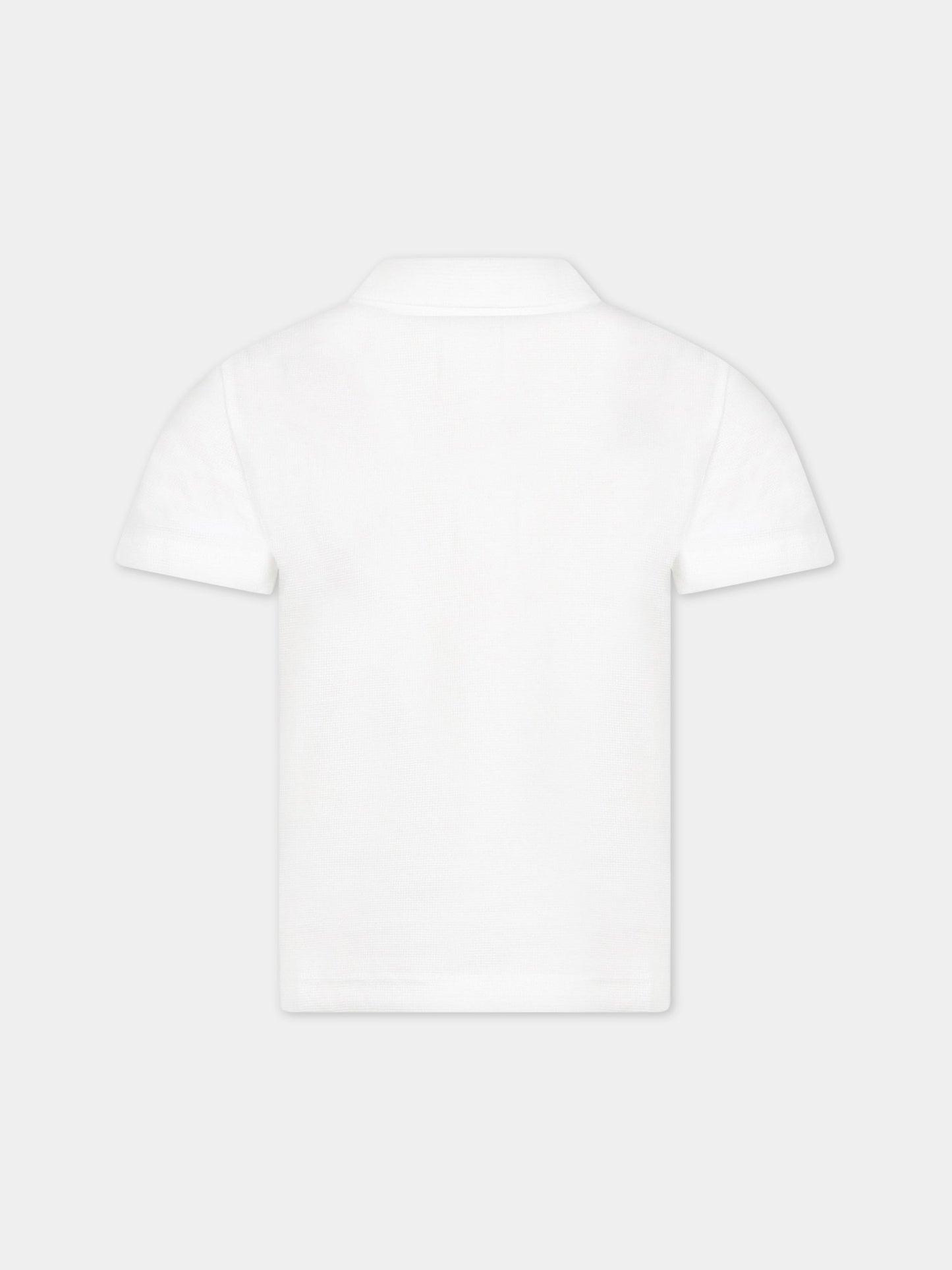 Polo bianca per bambino con iconico logo,Lacoste,DJ0642 001