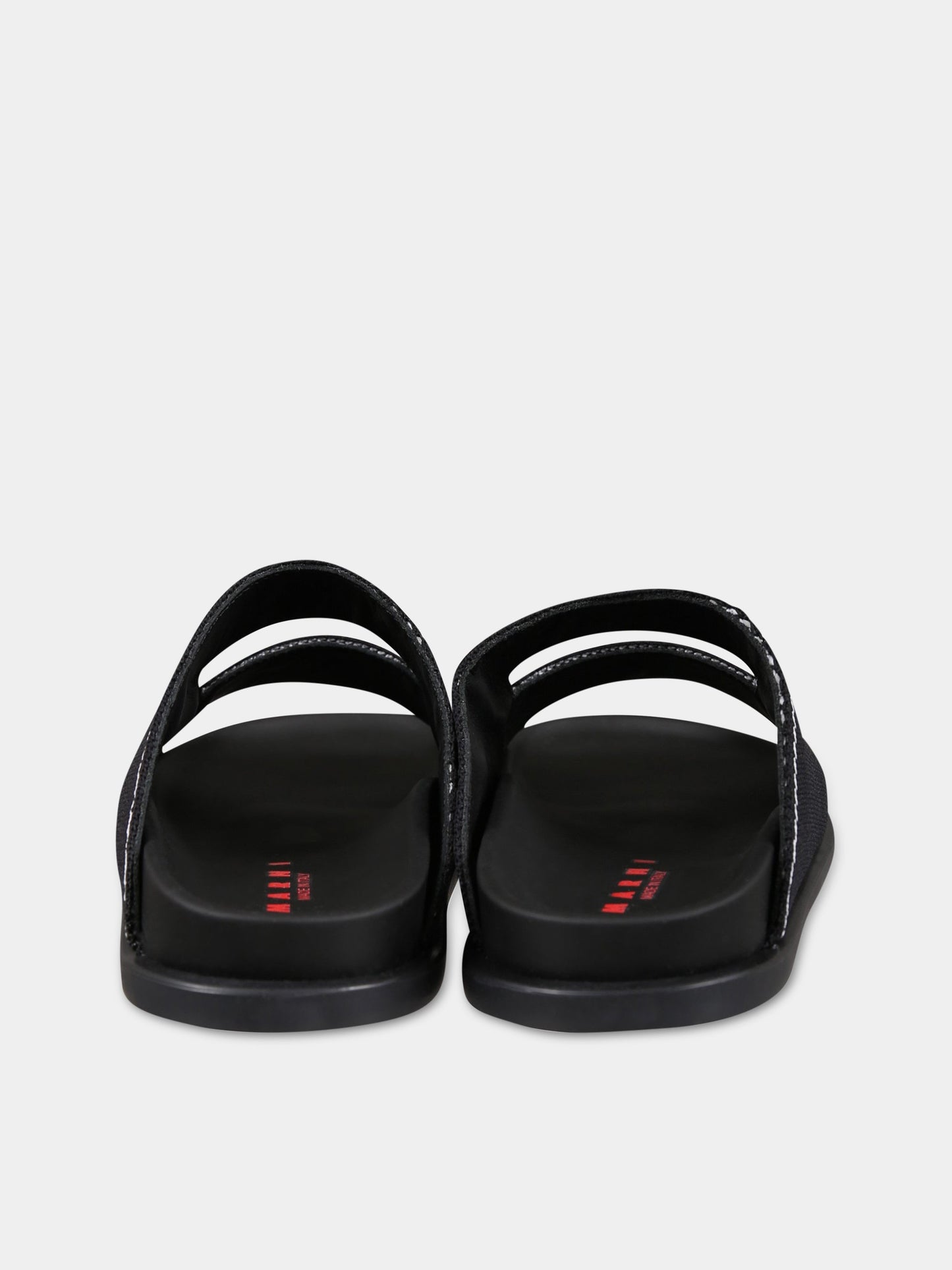 Sandalo nero per bambina con fascia ad intarsio,Marni Kids,73472 4