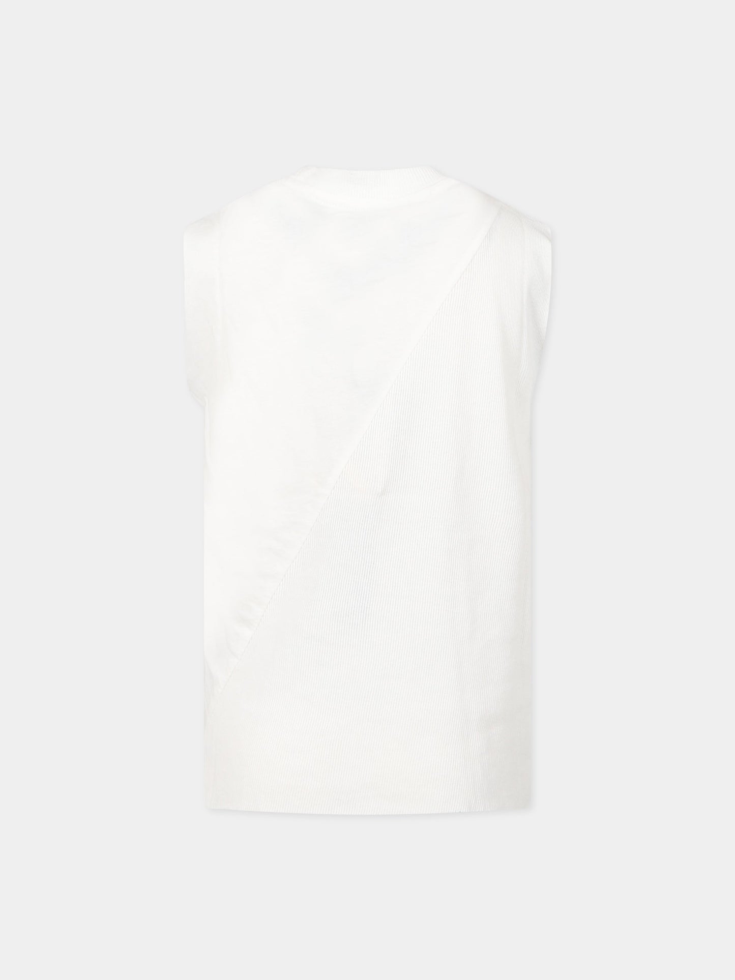 T-shirt bianca per bambino con stampa e logo,Nununu,NU3714A