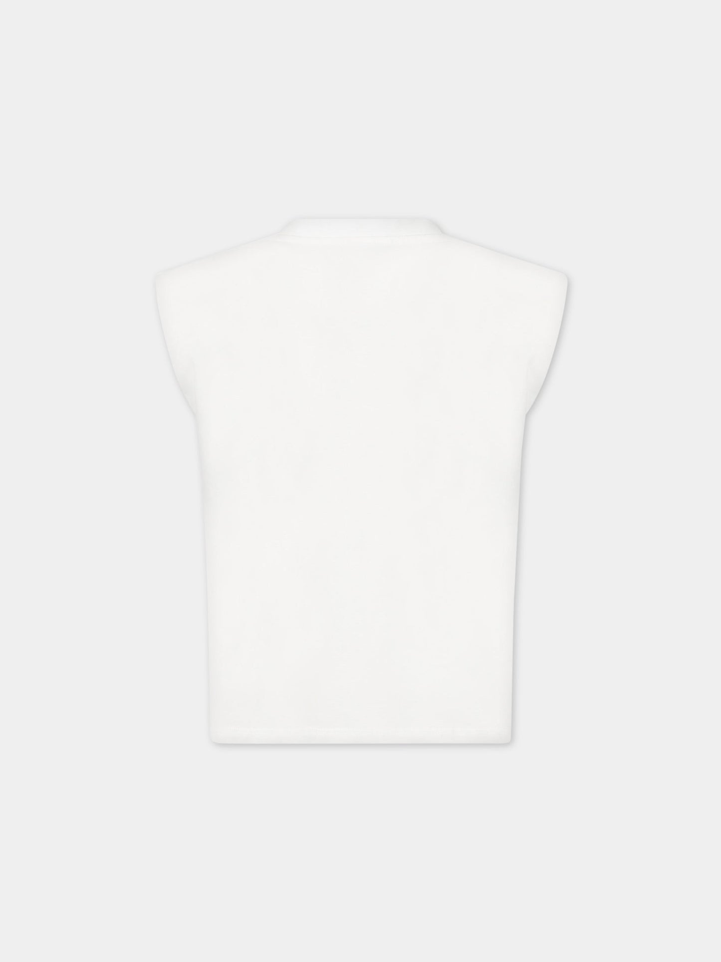 T-shirt bianca per bambina con logo,Blumarine Baby,IA3062J5003 Q9305