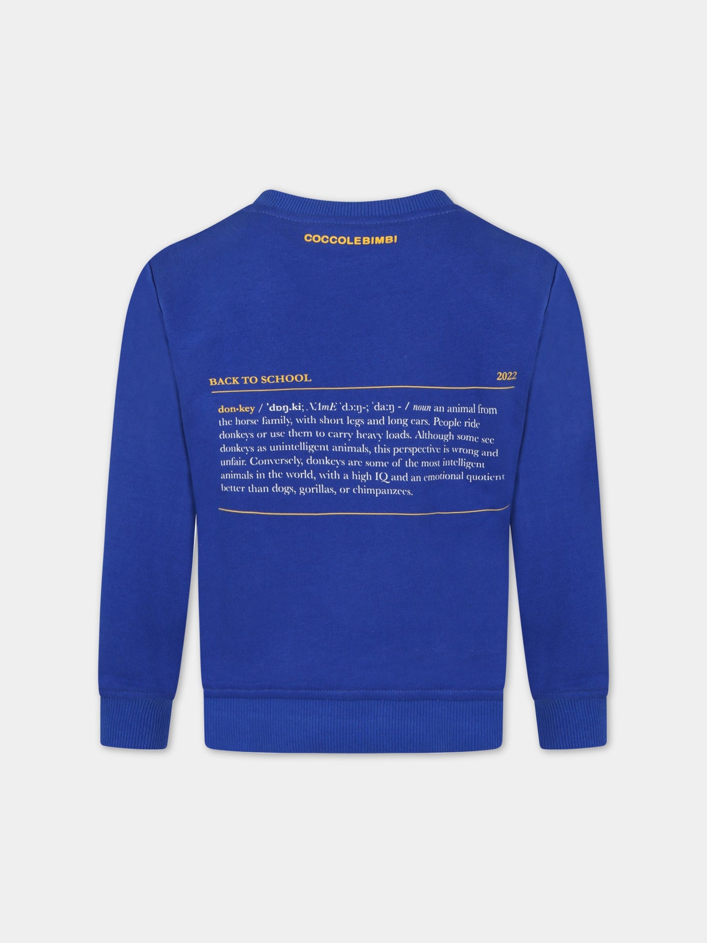 Felpa blu Back To School ,Coccolebimbi Bts,SWEATSHIRT BLUE