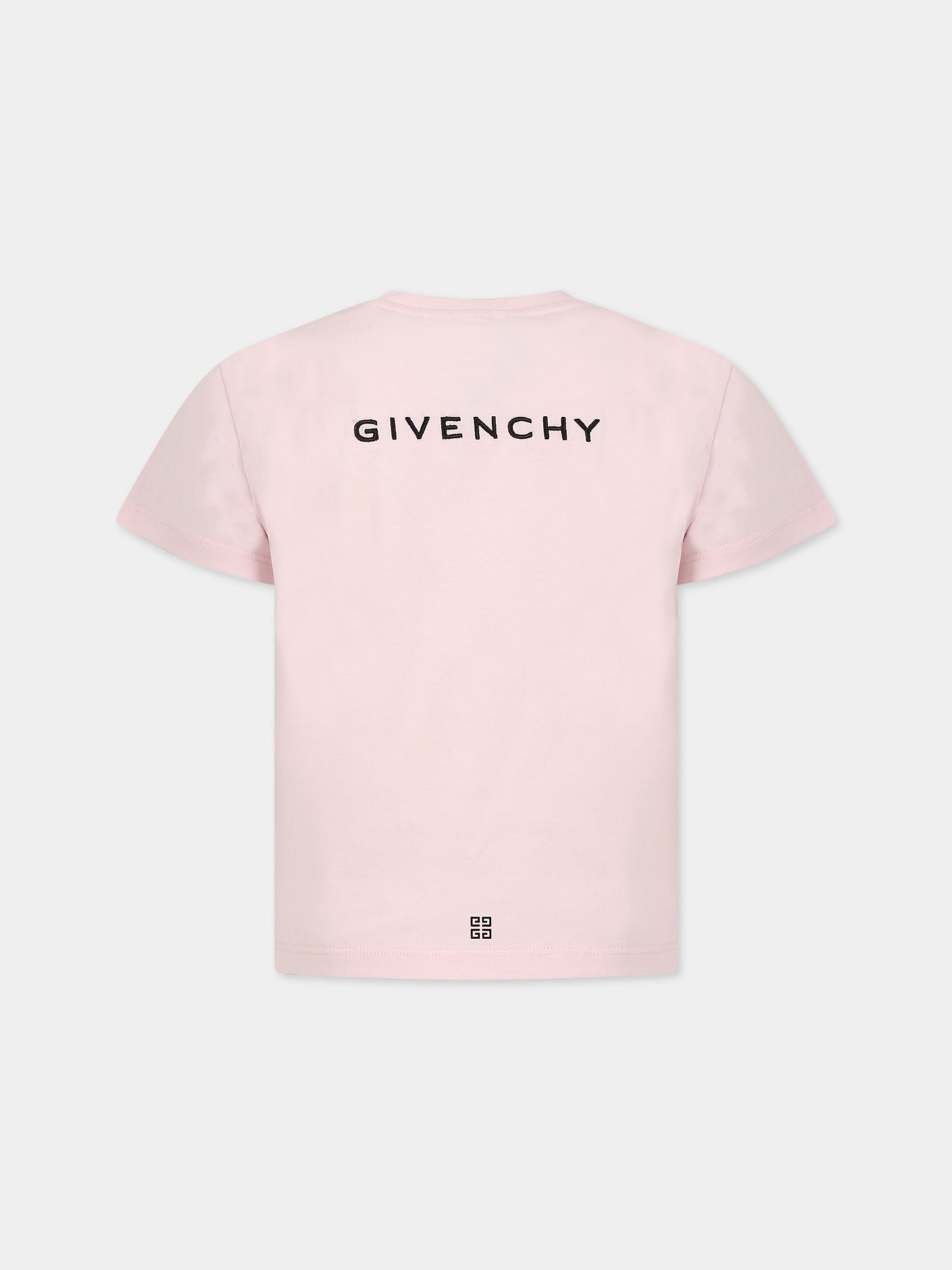 T-shirt rosa per bambina con stampa la carica dei 101 e logo,Givenchy Kids,H15328 44Z