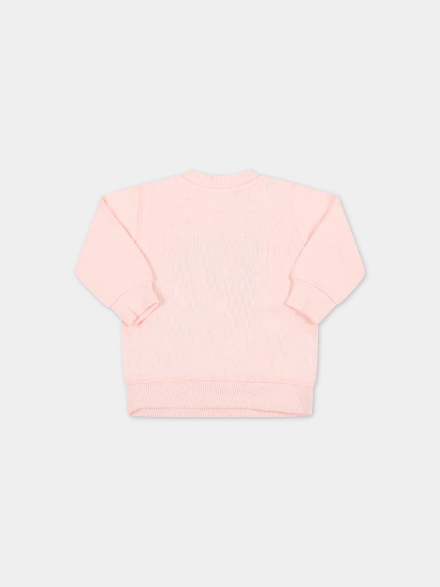 Felpa rosa per neonata con tigre,Kenzo Kids,K05082 477
