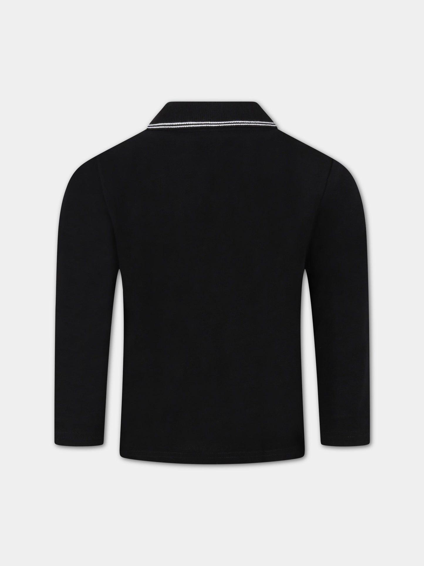 Polo nera per bambino con logo,Hugo Boss,J25L79 09B