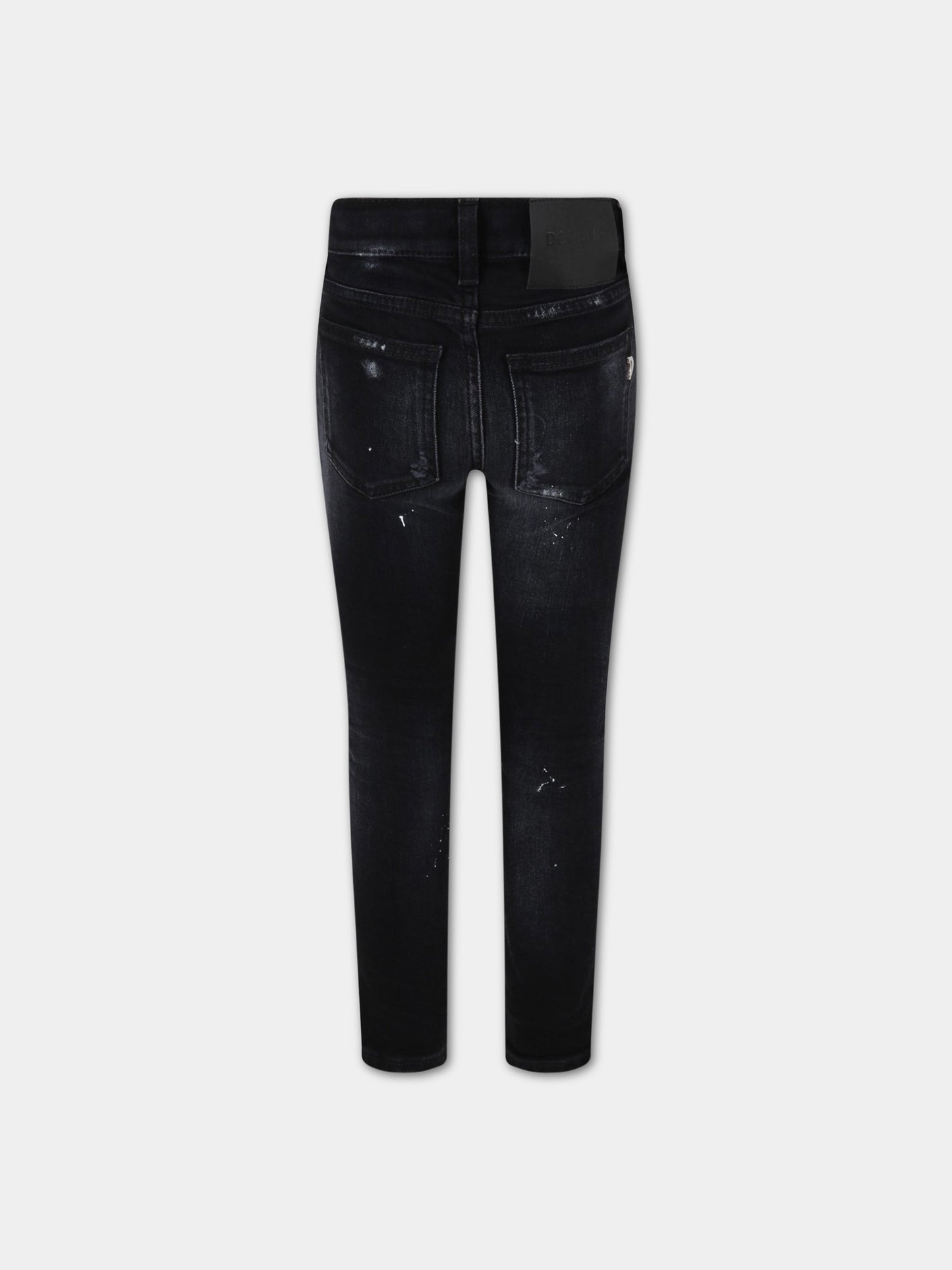 Jeans Appetite nero per bambina con dettagli bianchi,Dondup Kids,DFPA102 YD027 N020