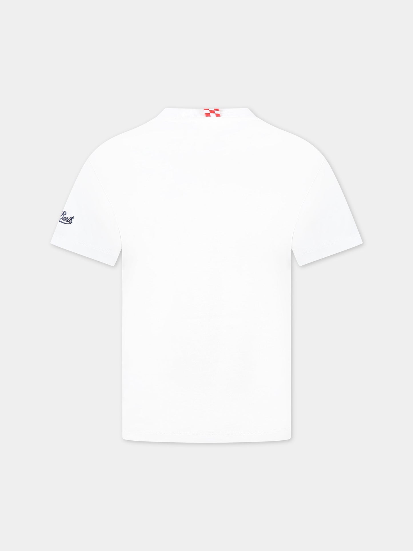 T-shirt bianca per bambino con stampa Ducky, Big Babol e logo,Mc2 Saint Barth,TSHIRT BOY DUCKY BIG BABOL 01N