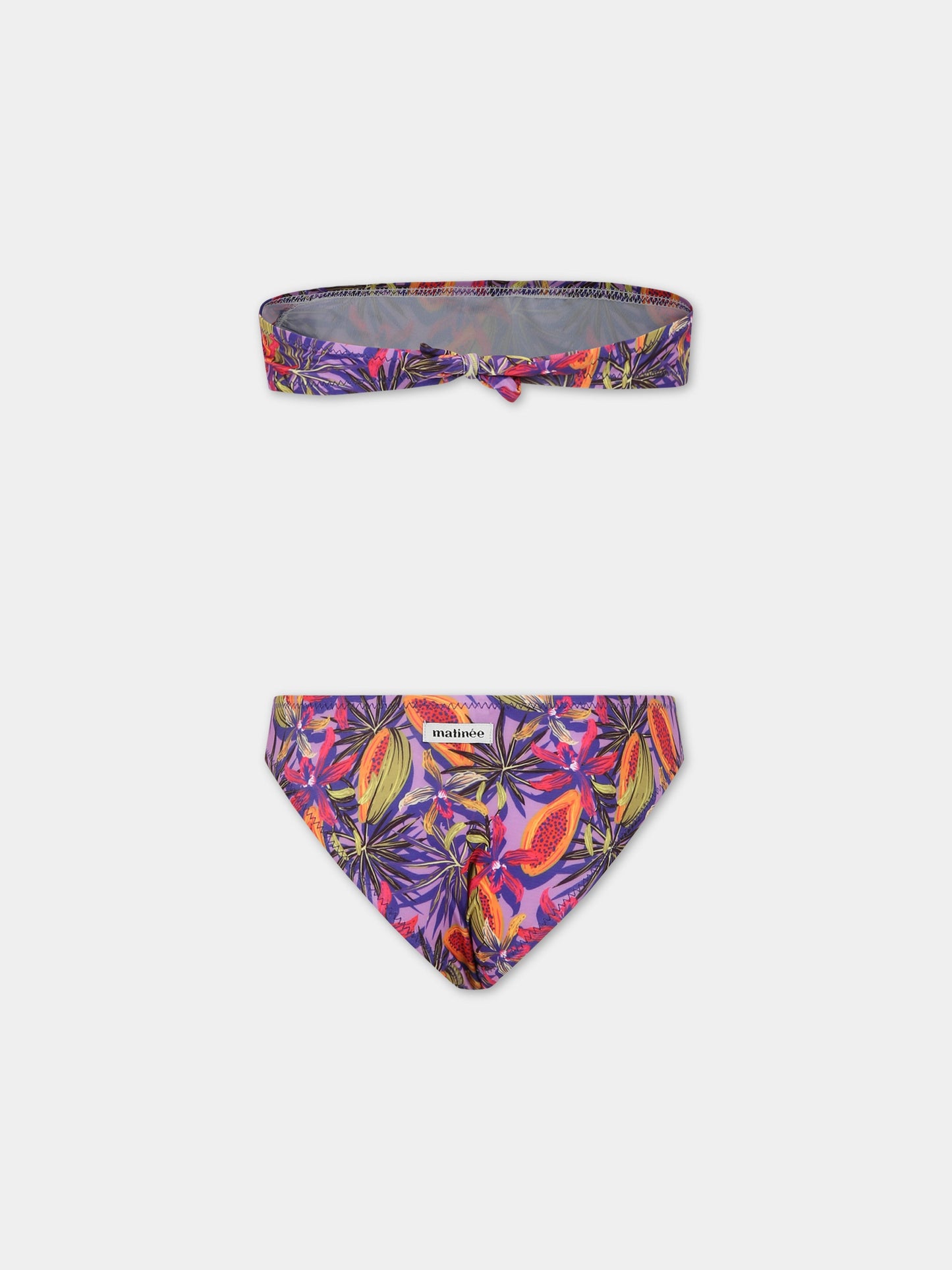 Bikini viola per bambina con logo,Matineè,CC4015 PETITE ANDREA PAPAYA VIOLA