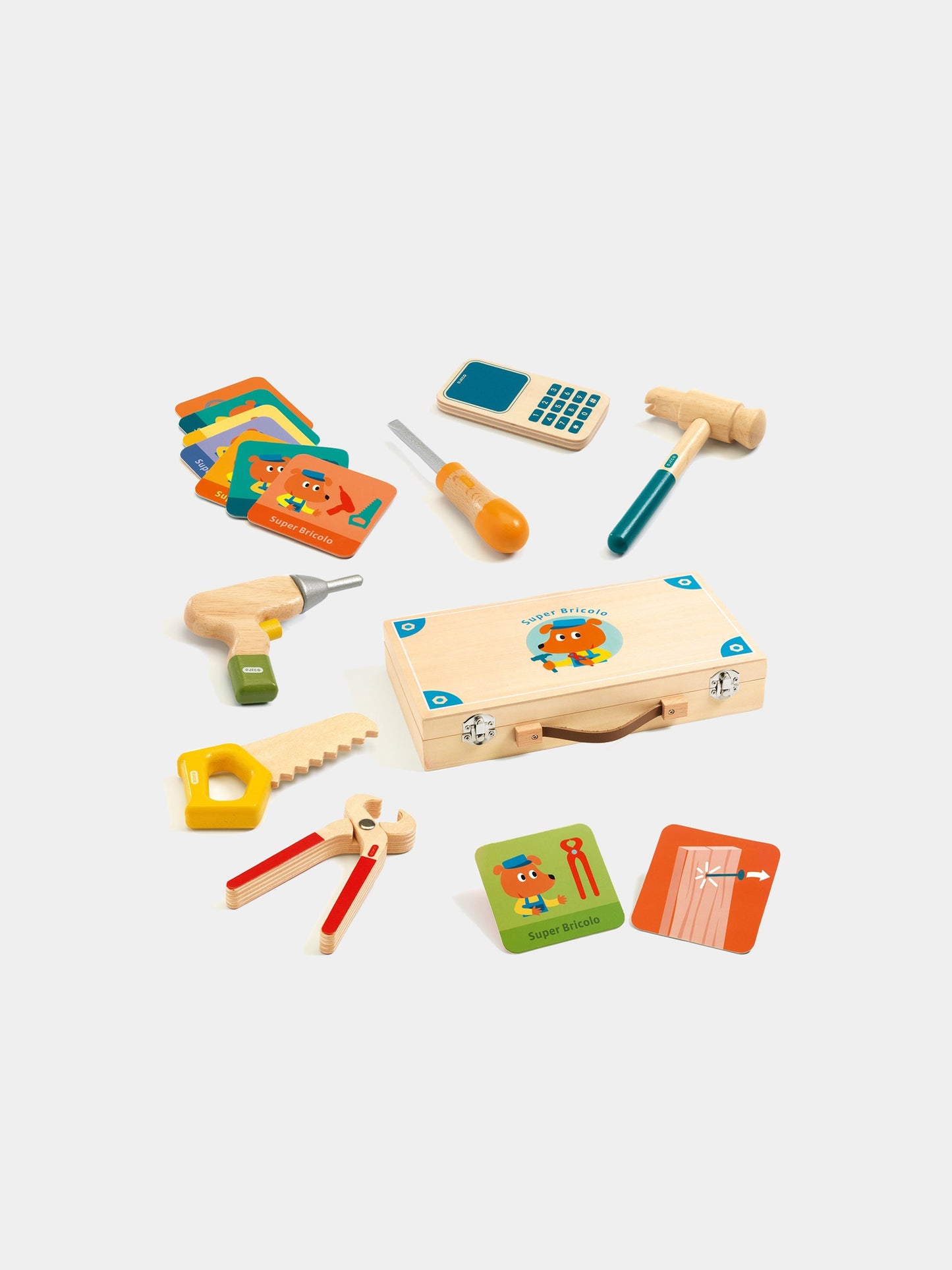 Cassetta multicolor degli attrezzi per bambini,Djeco,DJ06500