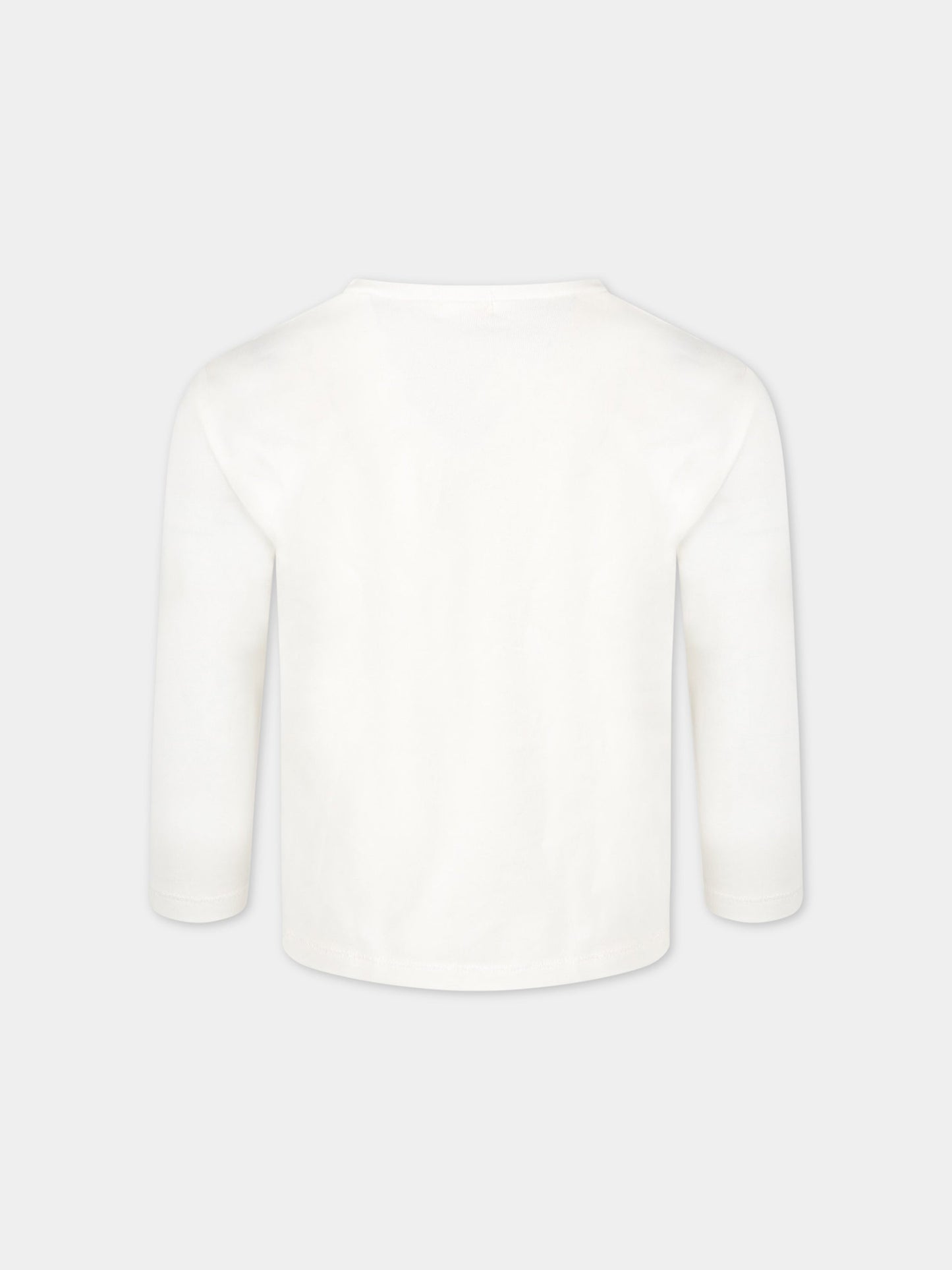 T-shirt avorio per bambina con disegni in strass,Billieblush,U15935 121