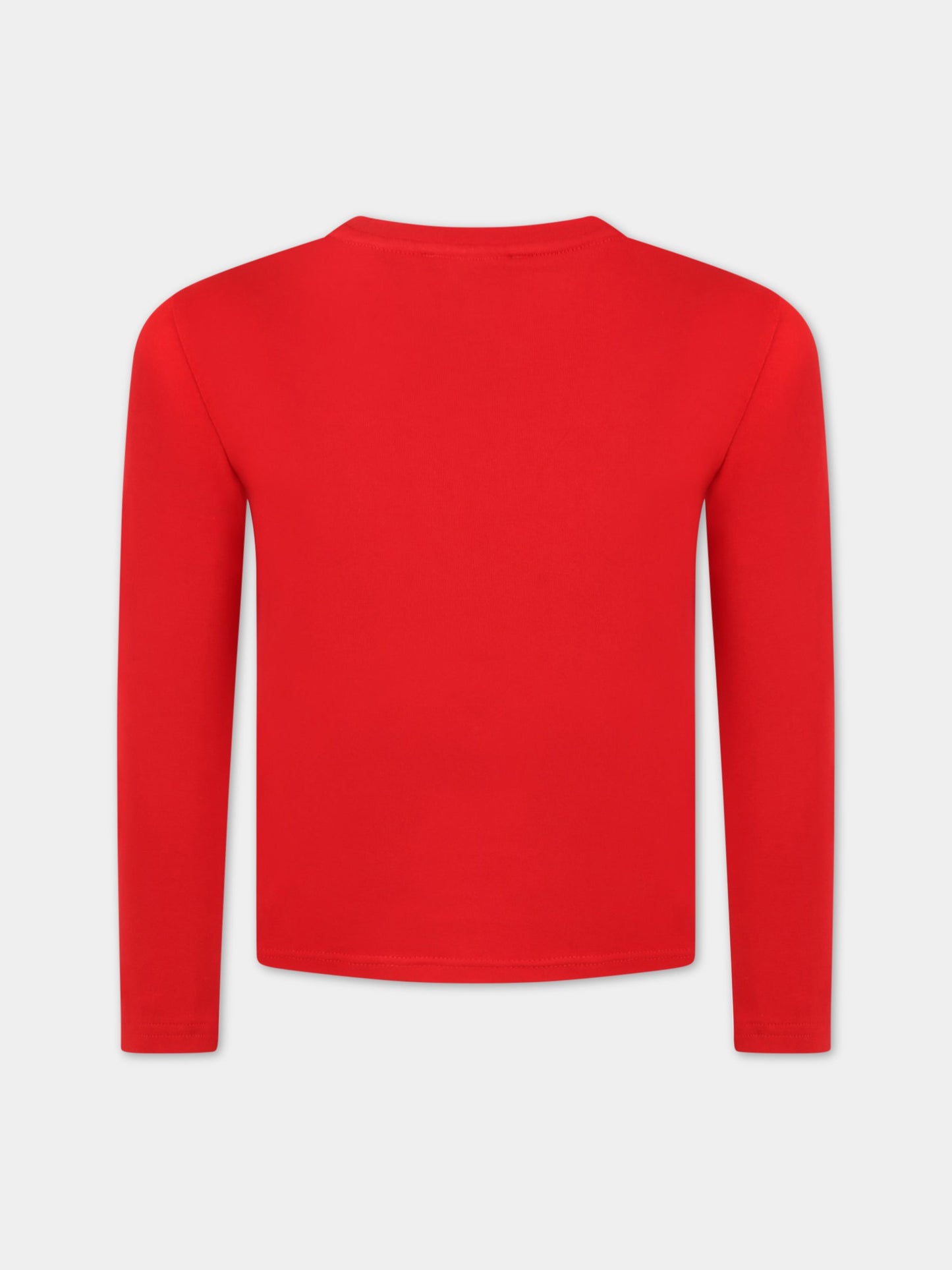 T-shirt rossa per bambina con logo rosa,Dkny,D35R57 991