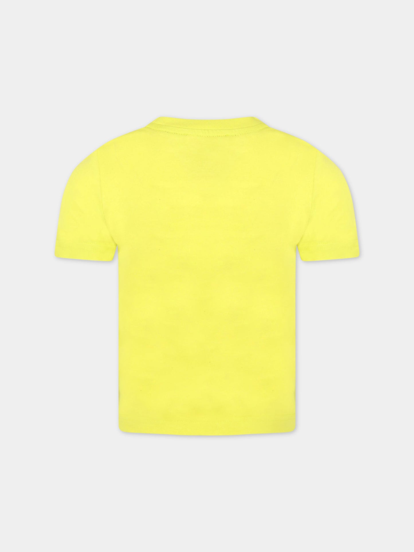 T-shirt gialla fluo per bambino con logo,Dkny,D25E09 612