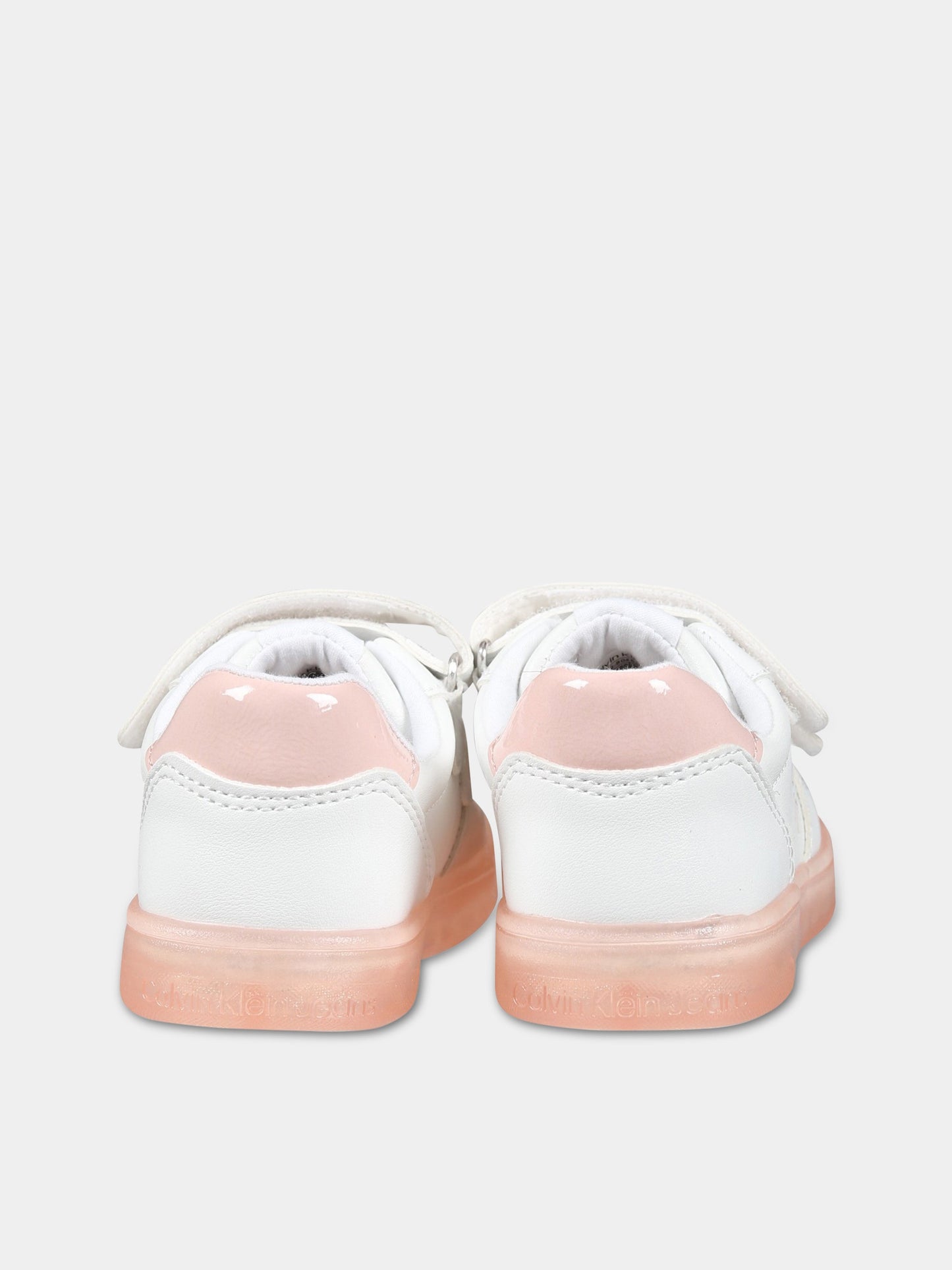 Sneakers bianche per bambina con logo,Calvin Klein Kids,V1A9 80466 1355X134