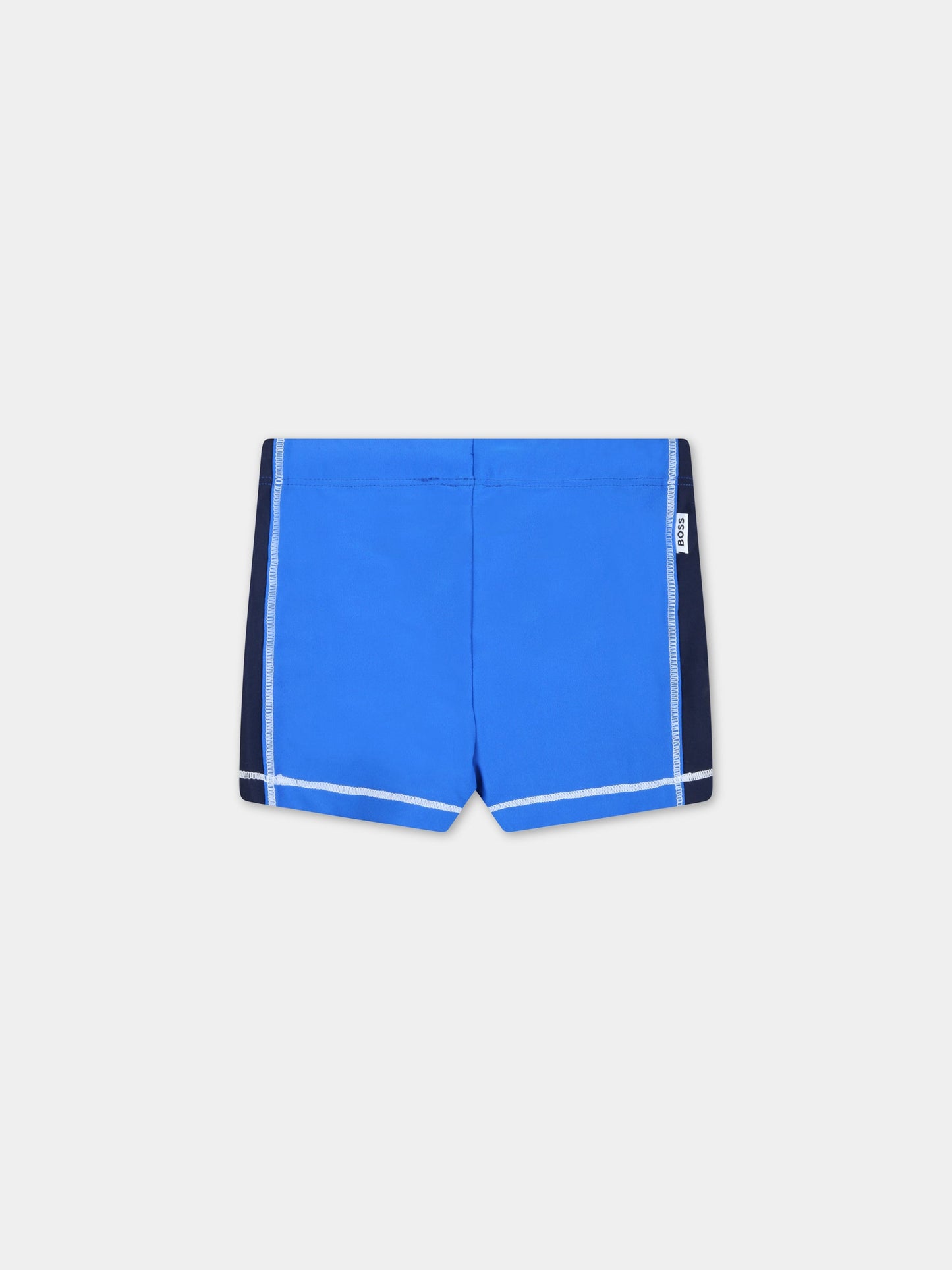 Boxer-mare azzurri per neonato con logo bianco,Hugo Boss,J04441 871
