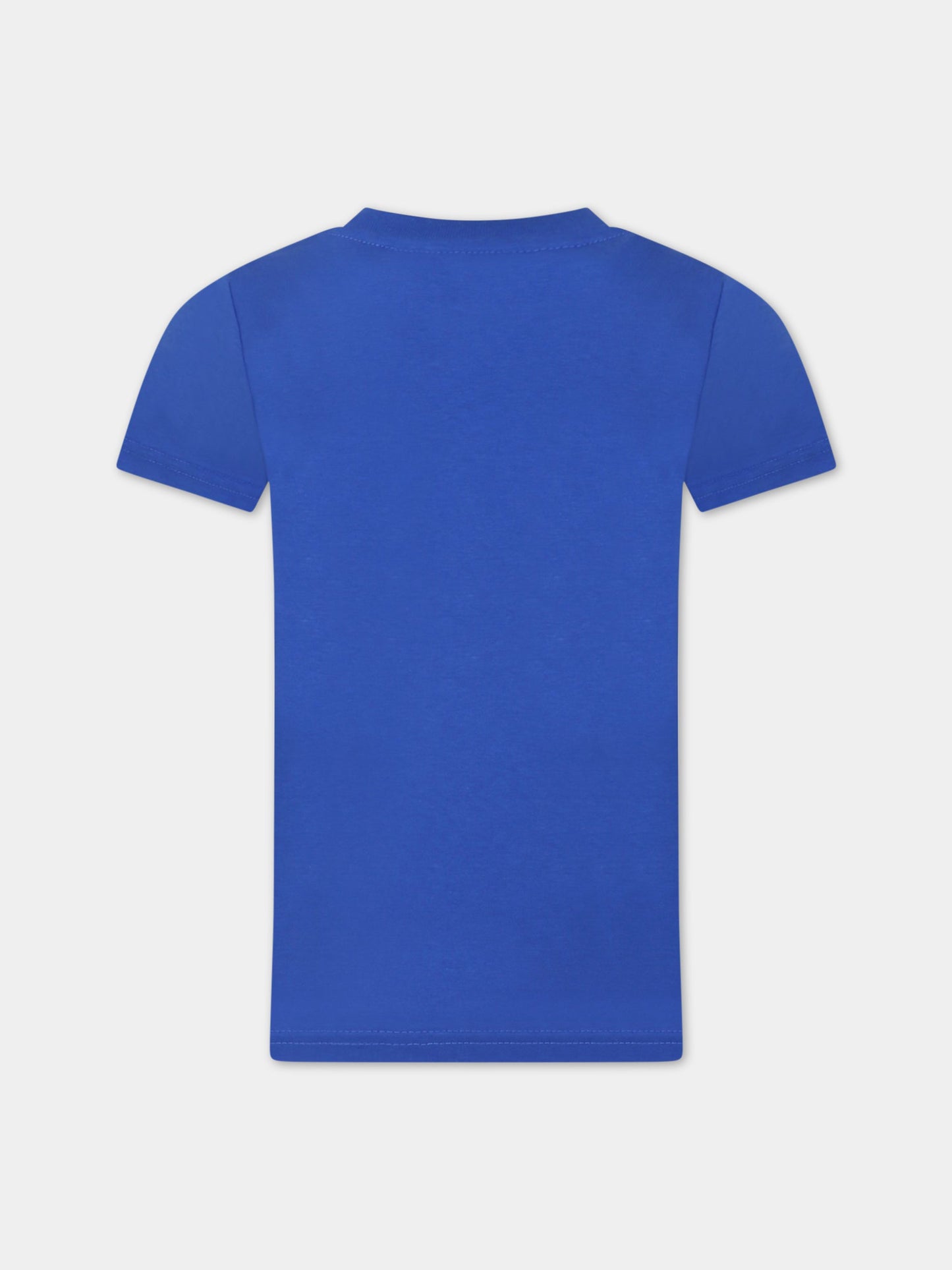 T-shirt blu per bambino con logo,Diesel,00J573 00YI9 K89G
