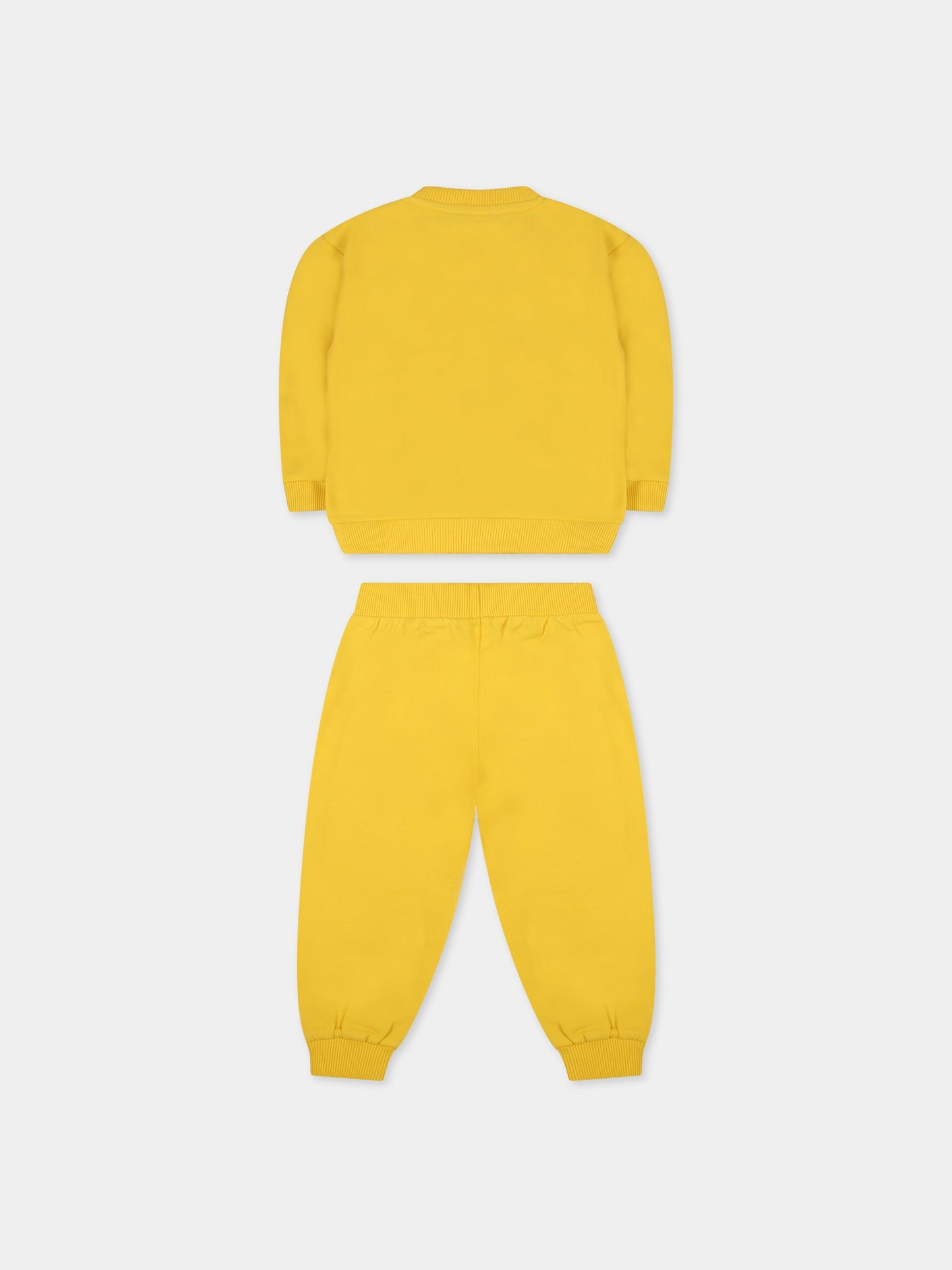 Completo giallo per neonati con Teddy Bear e logo,Moschino Kids,MUK03Q LDA14 51898