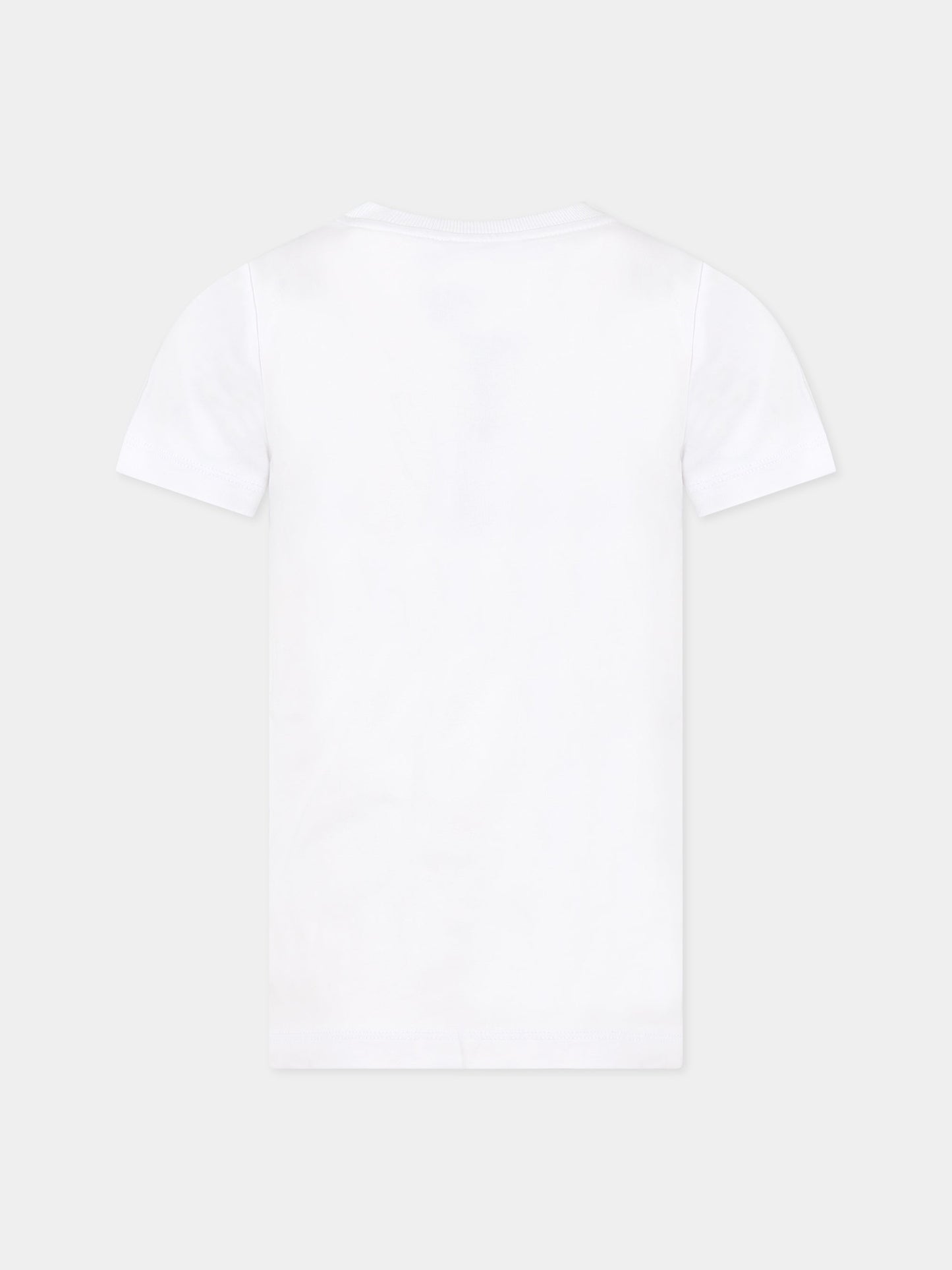 T-shirt bianca per bambini con logo e Teddy Bear,Moschino Kids,HNM03S LBA19 10101