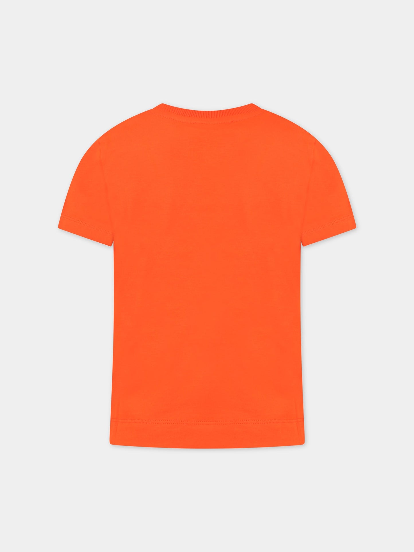 T-shirt arancione per bambino con logo,Moschino Kids,HPM03L LBA11 52455