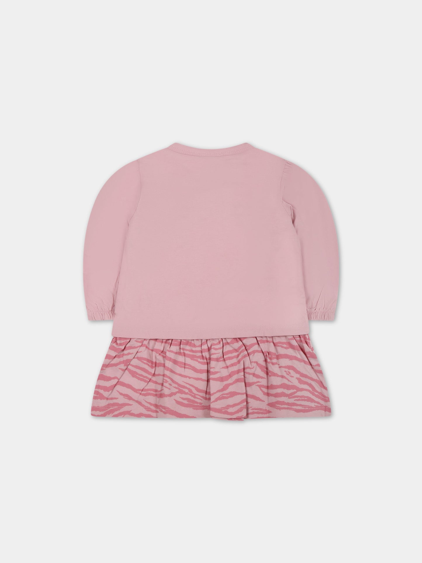 Vestito rosa per neonata con Kotora e logo,Kenzo Kids,K02094 921