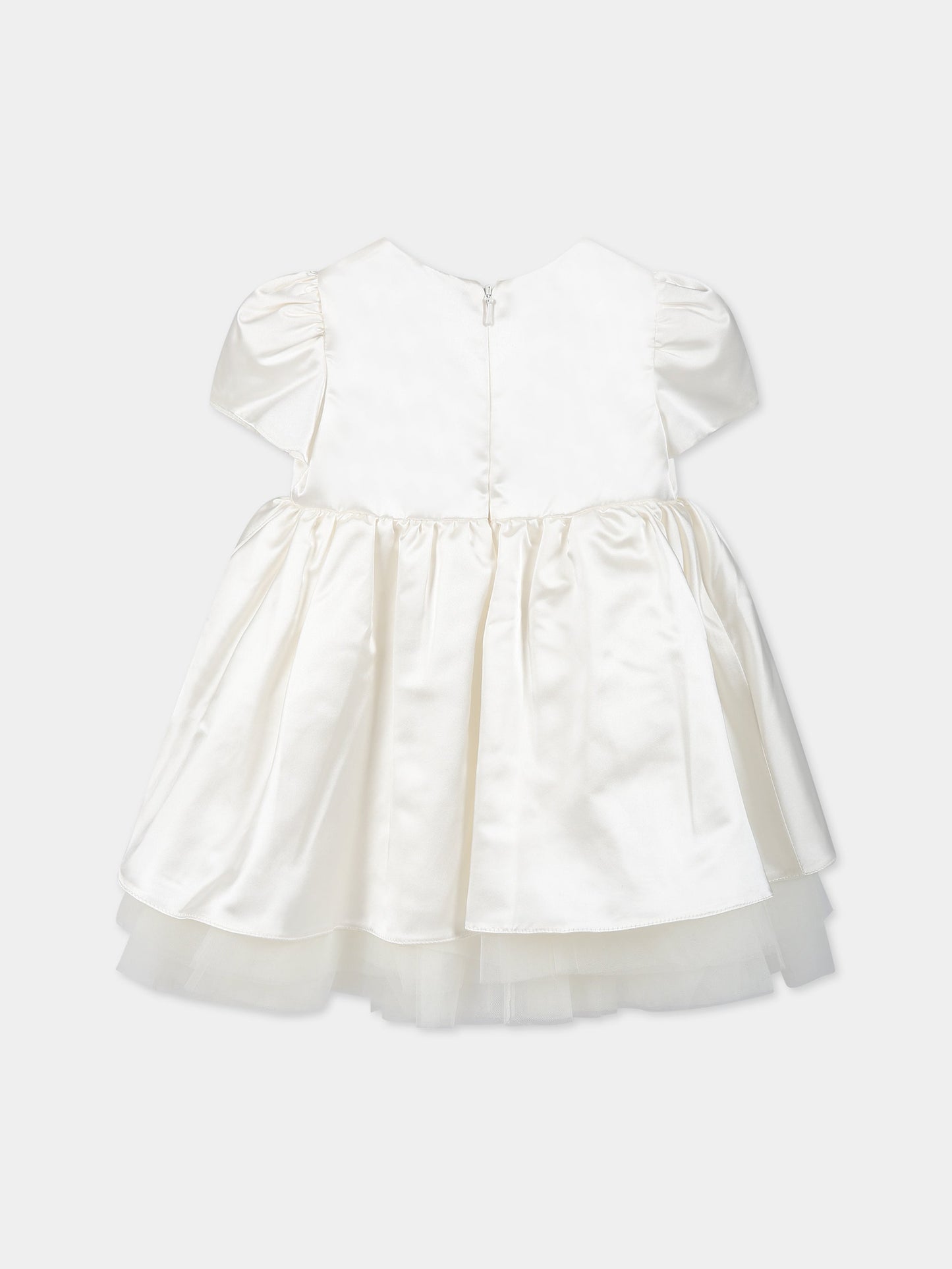 Vestito avorio per neonata con logo,Monnalisa,739900 9130 0001