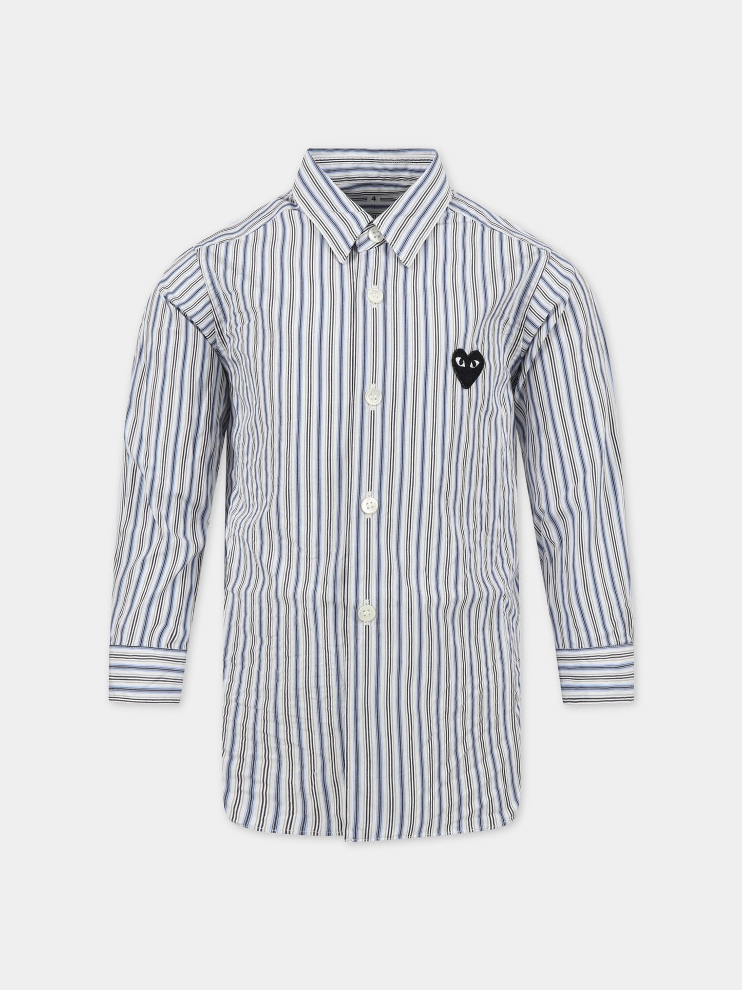 Camicia a righe per bambini con iconico logo,Comme Des Garçons Play Kids,AZ-B505 P1B505