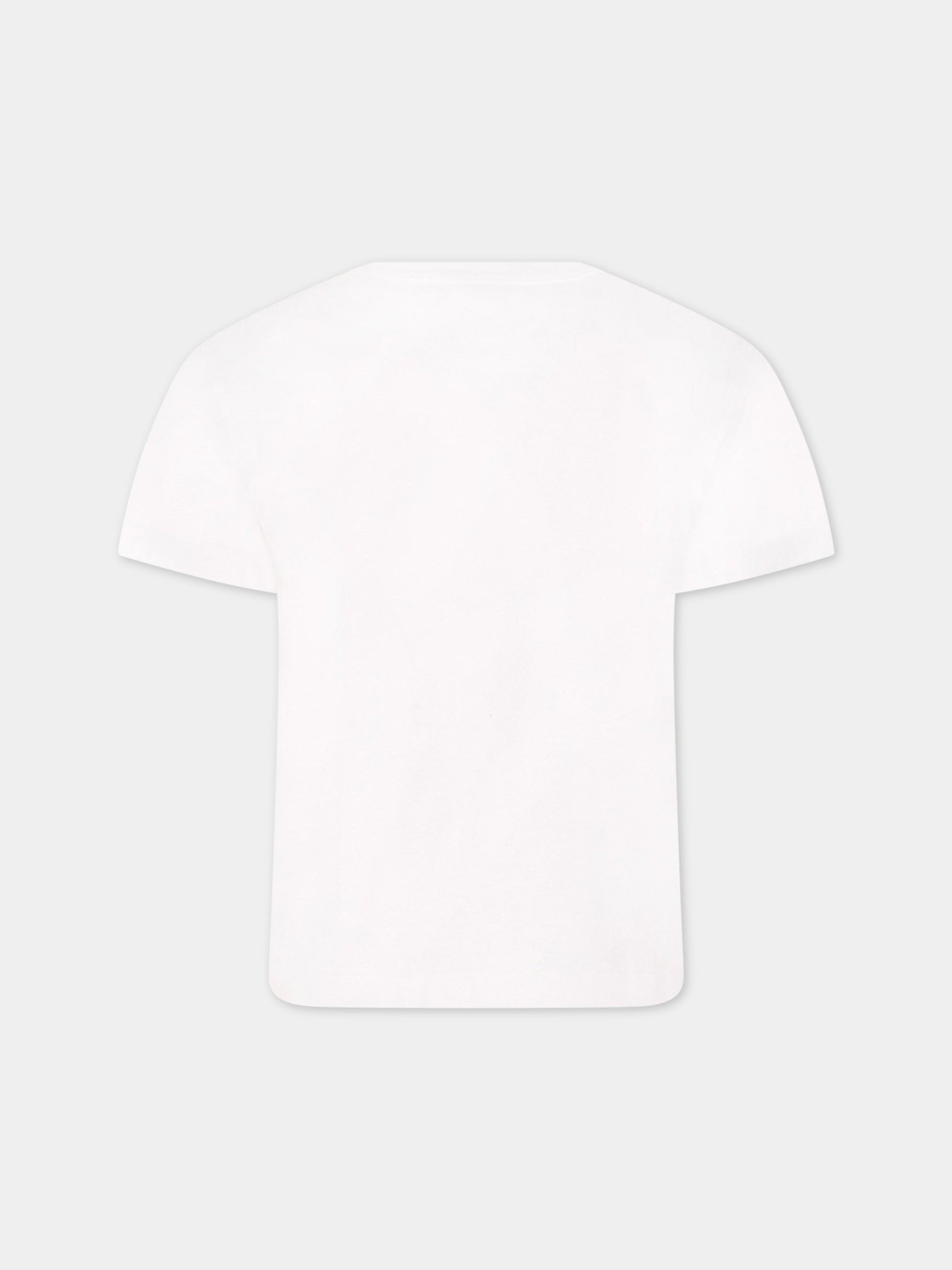 T-shirt bianca con cuore,Comme Des Garçons Play Kids,T563 P1T563