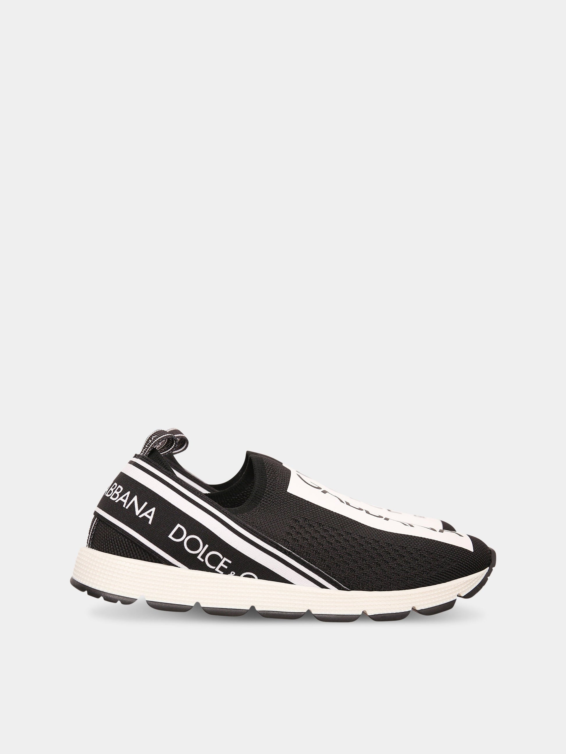 Sneaker nere con logo bianco e nero,Dolce & Gabbana Kids,D10723 AH677 89690