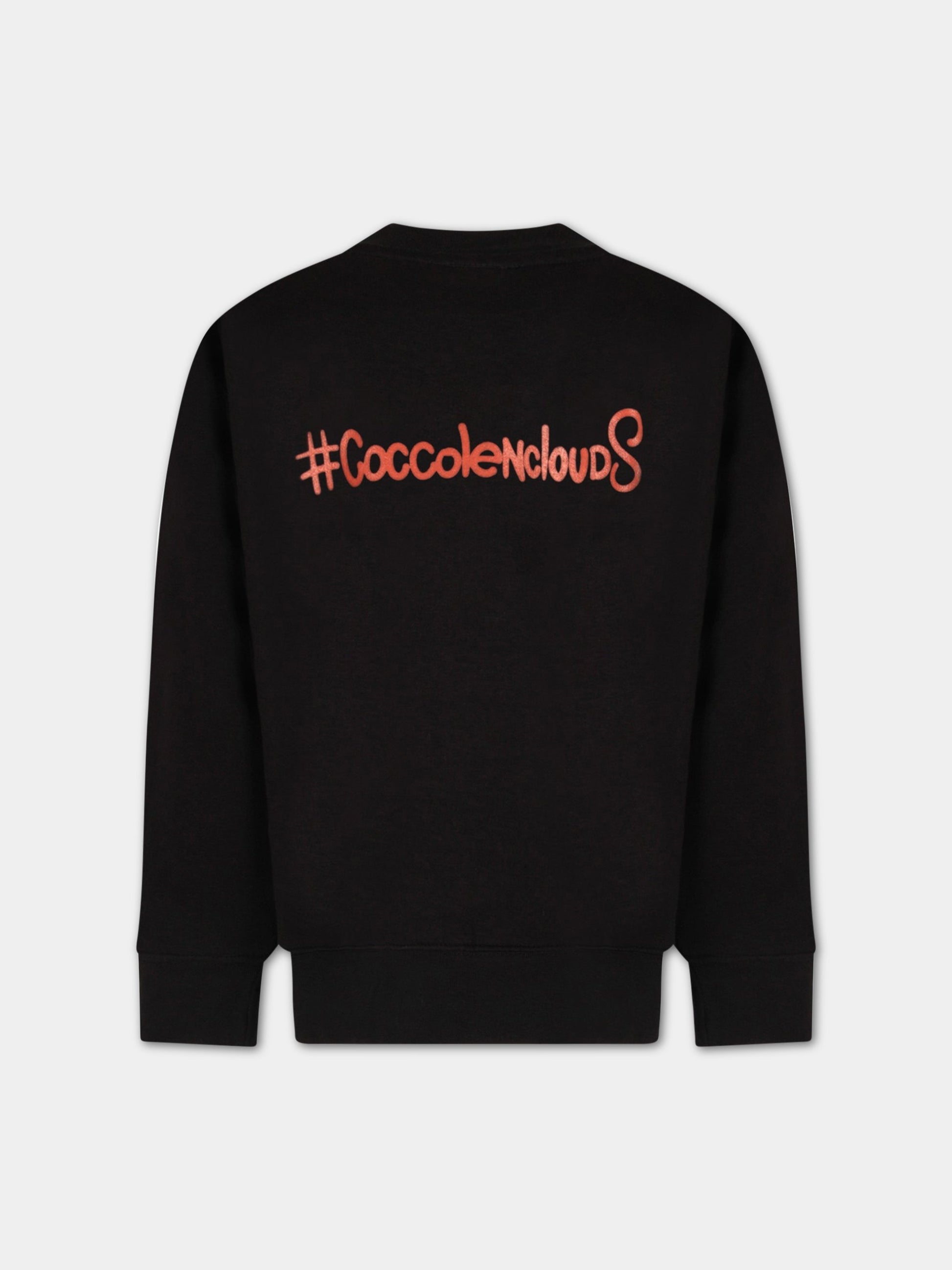 Felpa nera per bambini con nuvola colorata,Bad Deal,FELPA CLOUDS