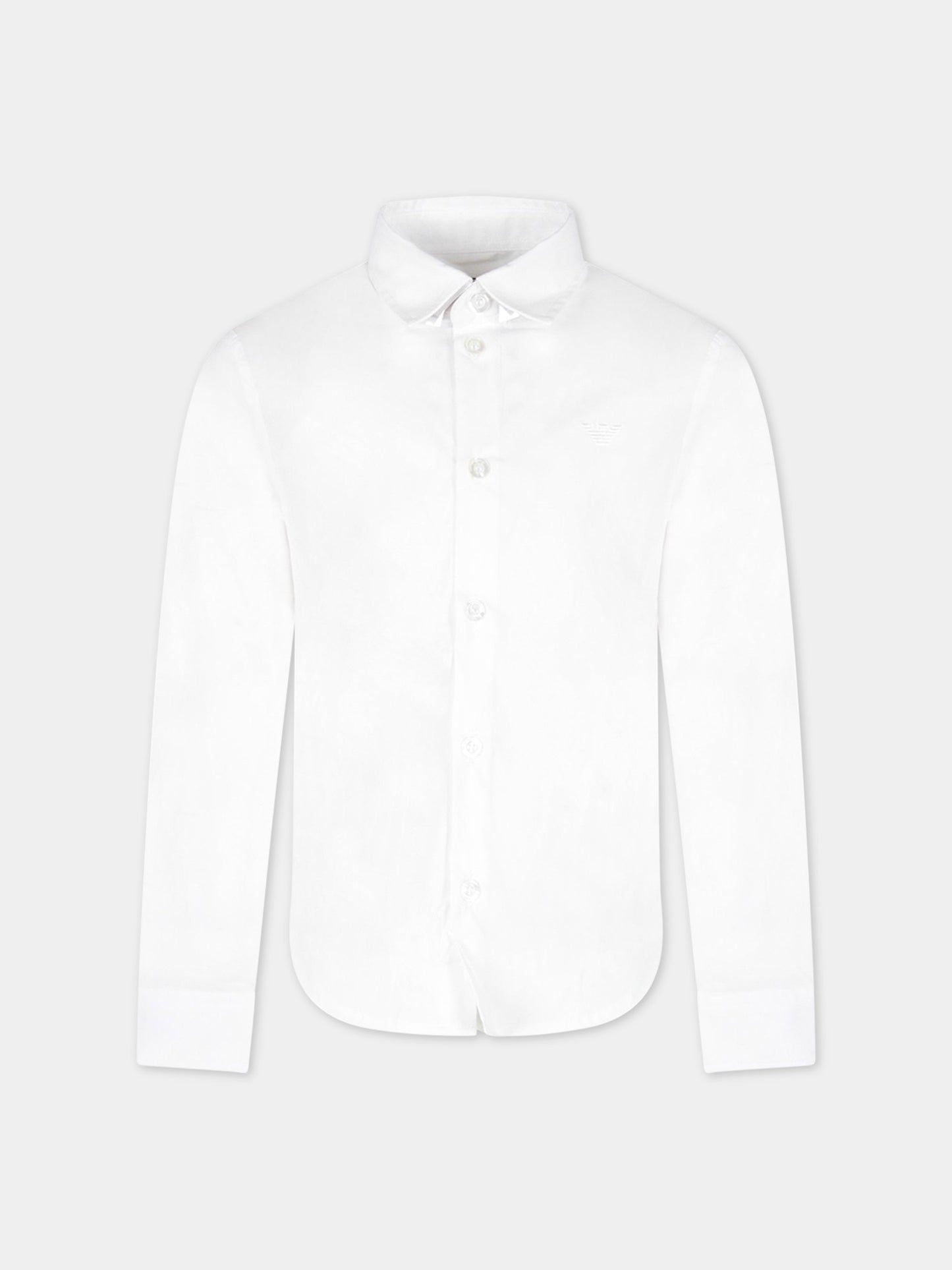 Camicia bianca per bambino con iconico aquilotto,Armani Junior,8N4CJ0 1N06Z 0100