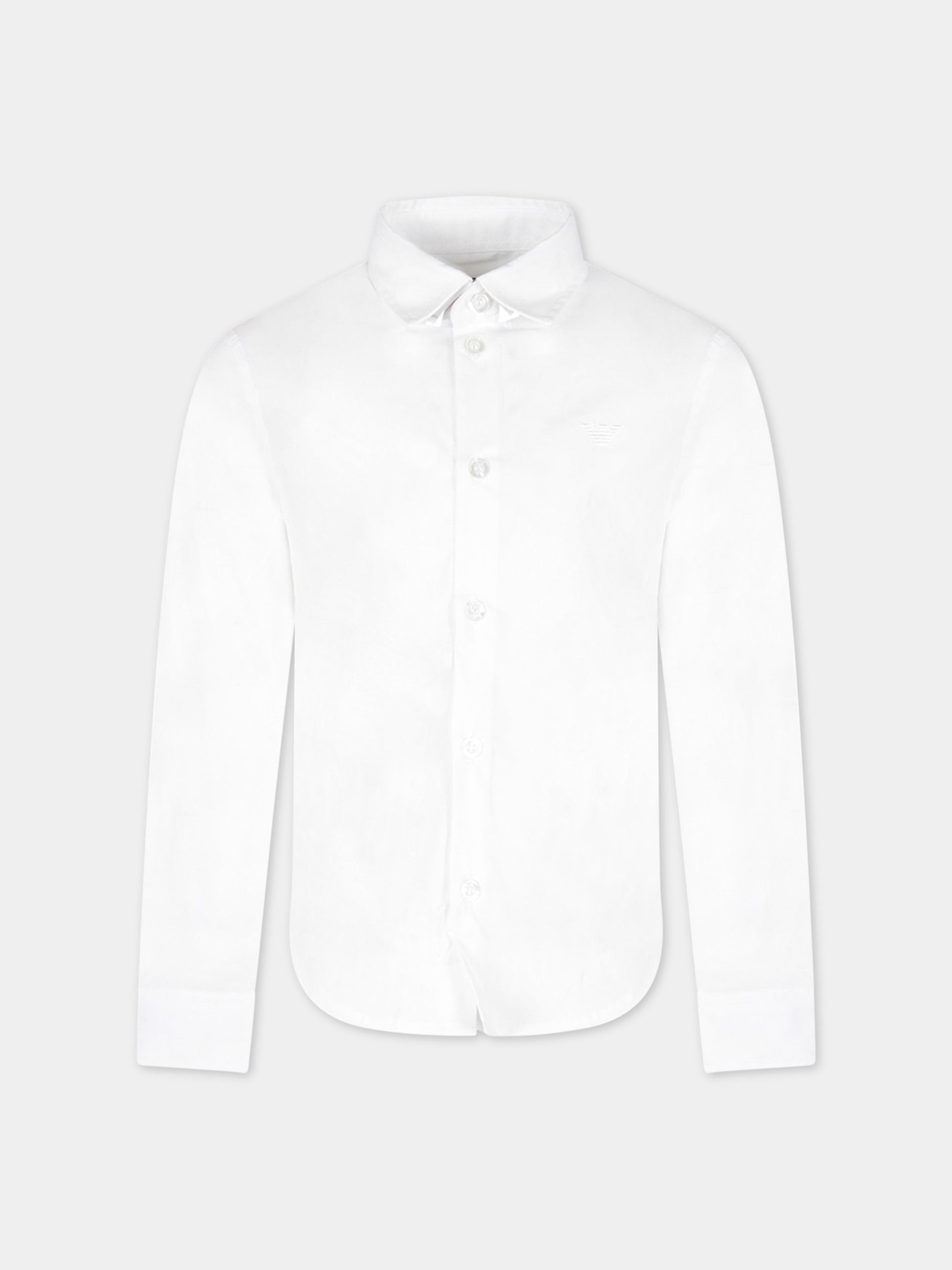 Camicia bianca per bambino con iconico aquilotto,Armani Junior,8N4CJ0 1N06Z 0100