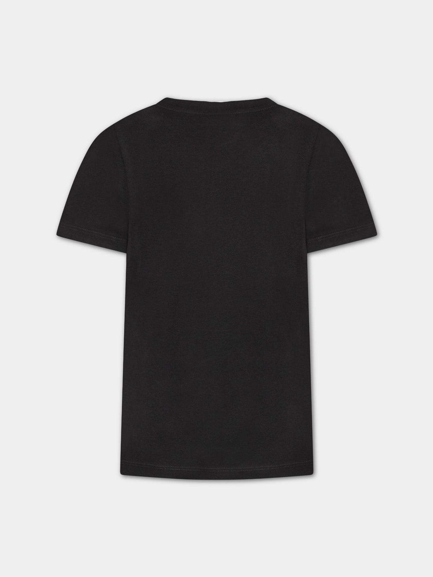 T-shirt nera per bambini con logo,Balmain Kids,6M8721 MX030 930