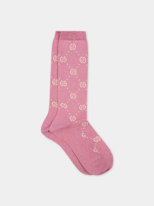 Calze lilla per bambina,Gucci Kids,480715 4K443 5878