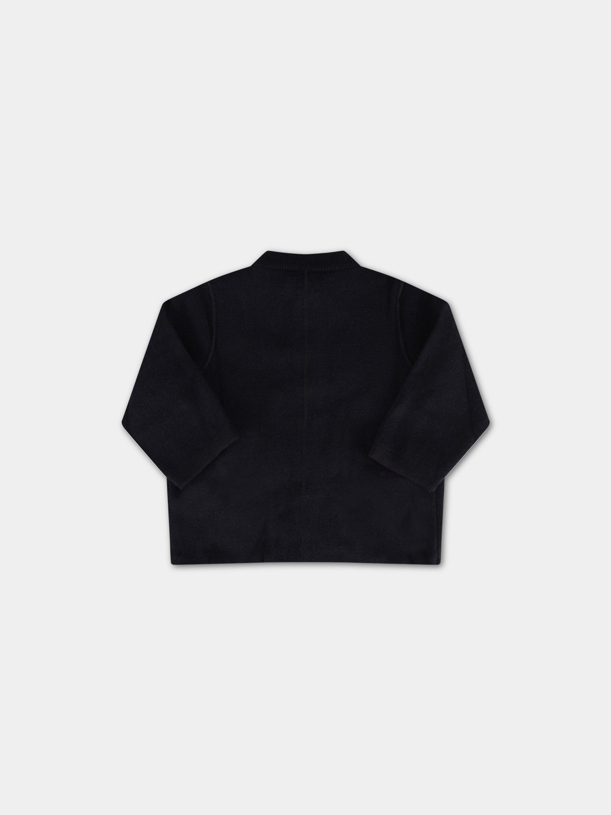 Cardigan blu per neonato con logo,Armani Junior,6HHG50 4MFLZ 0920