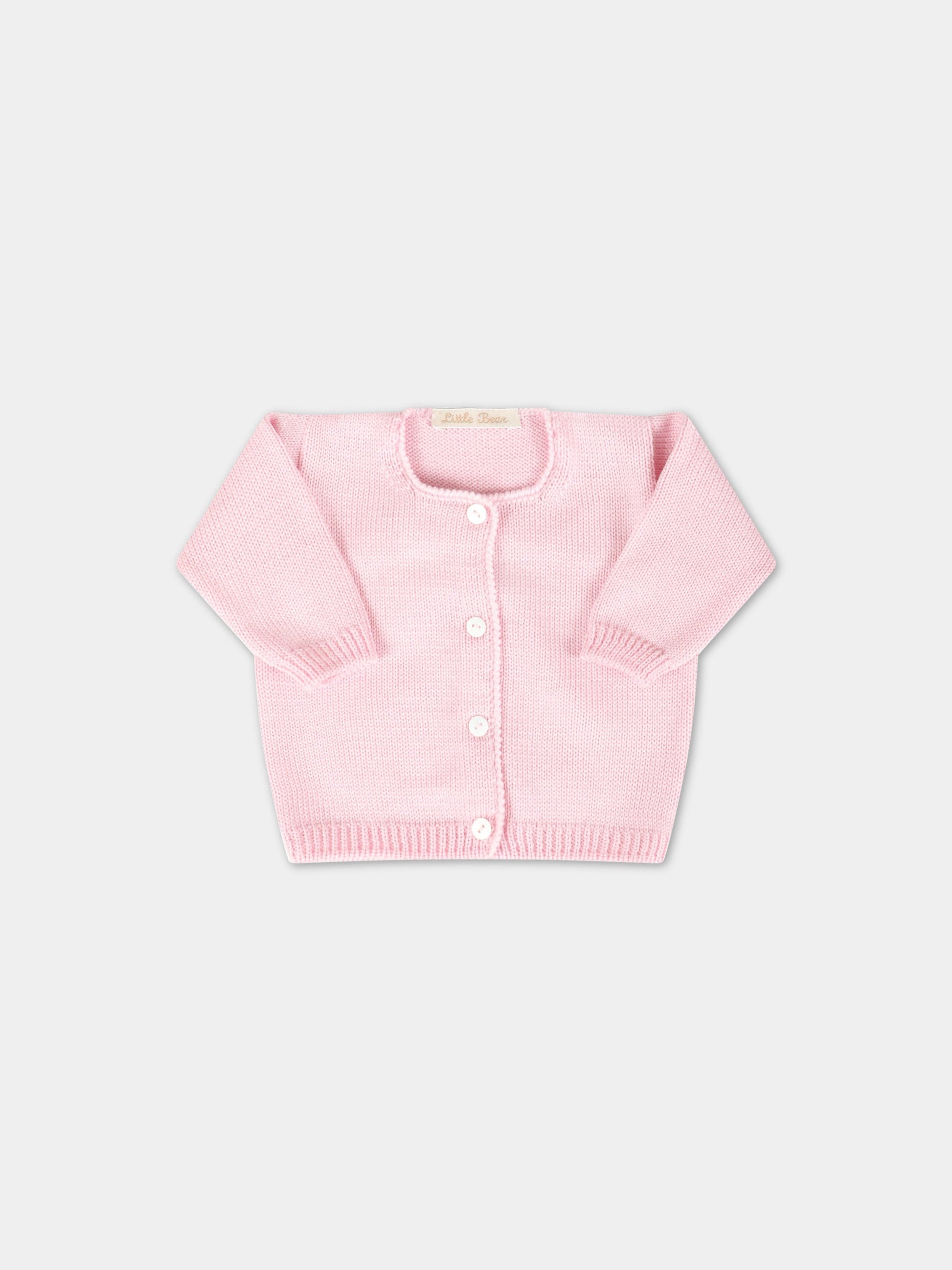 Cardigan rosa per neonata,Little Bear,1016 CICLAMINO