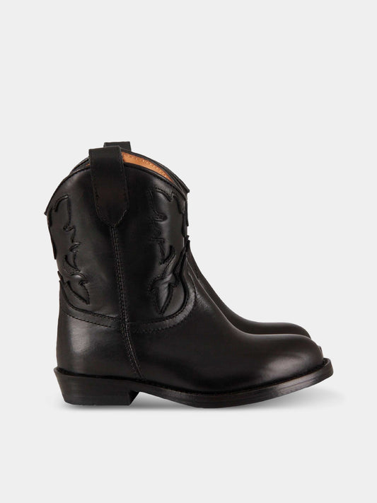 Stivaletti texani neri per bambini,Gallucci Kids,J30080AMAGZB37