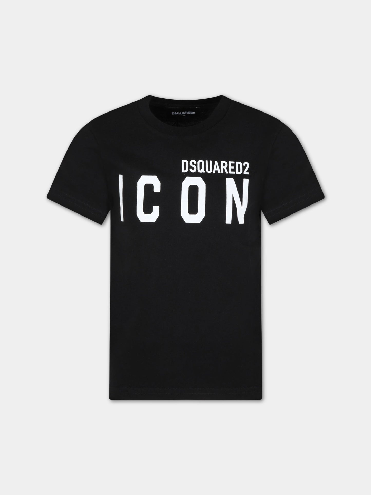 T-shirt nera per bambini con logo,Dsquared2,DQ048S D002F DQ900