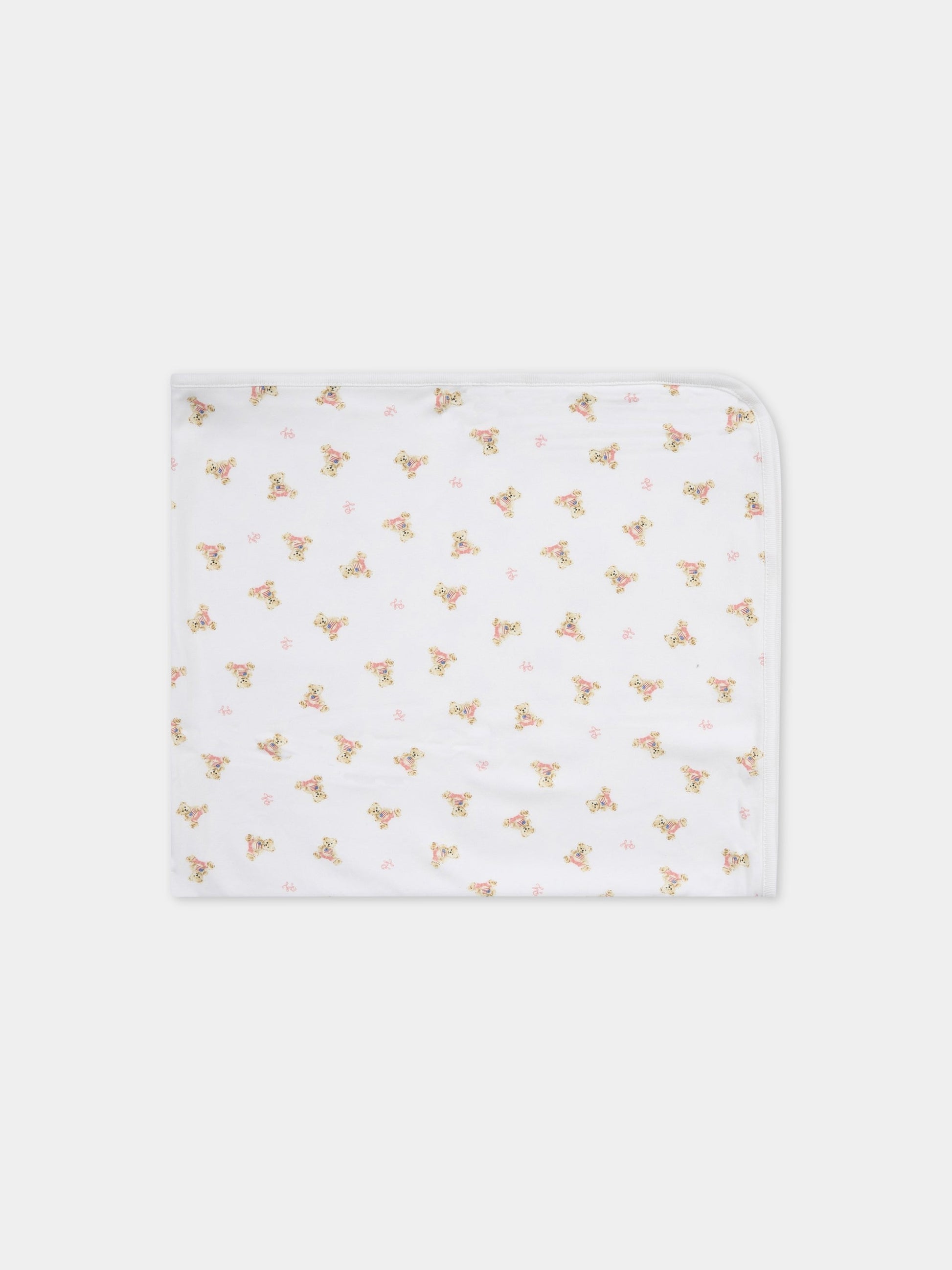 Coperta bianco per neonata con orsi,Ralph Lauren Kids,682714001