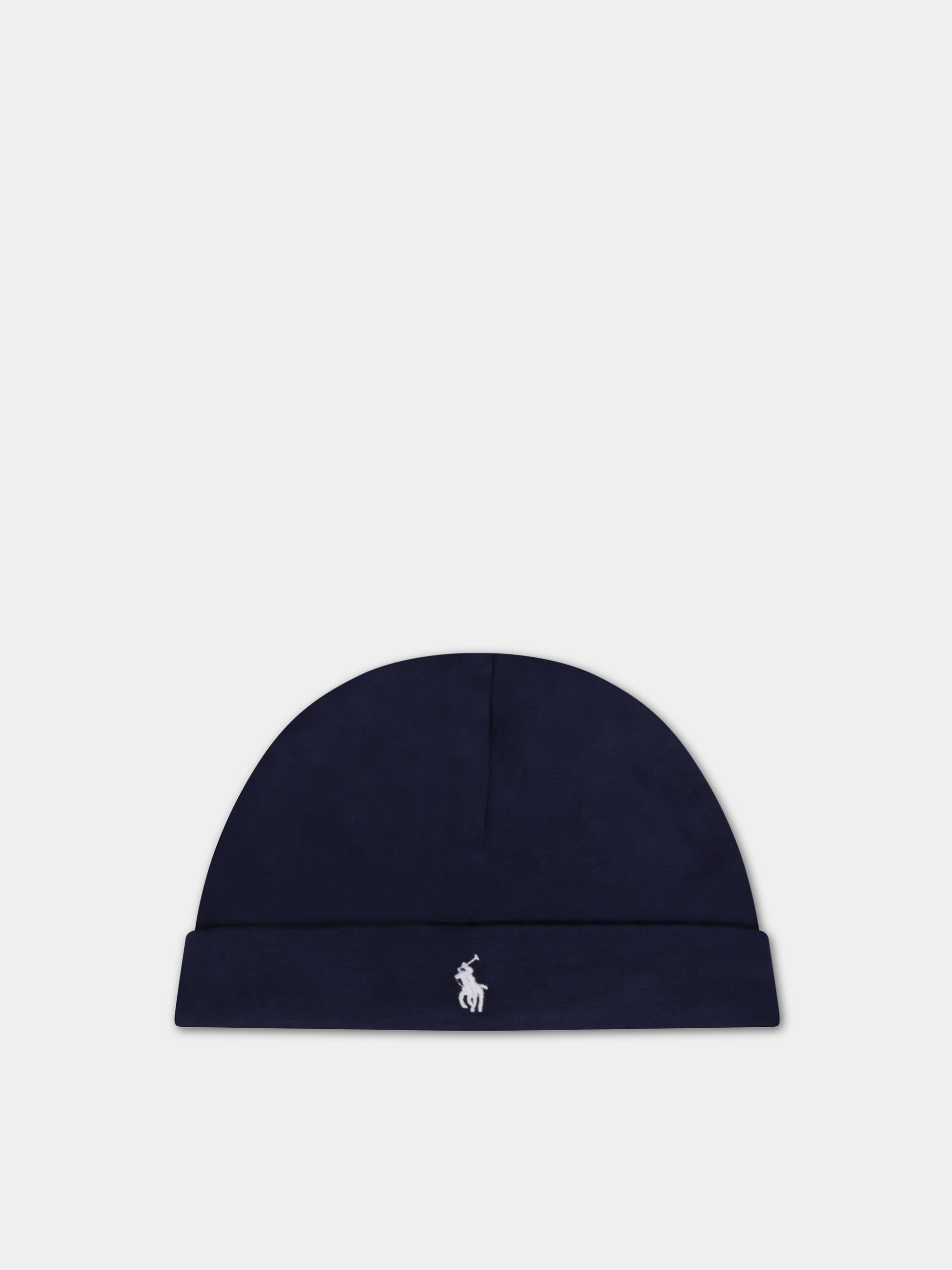 Cappello blu per neonato con iconico cavallino,Ralph Lauren Kids,552454003