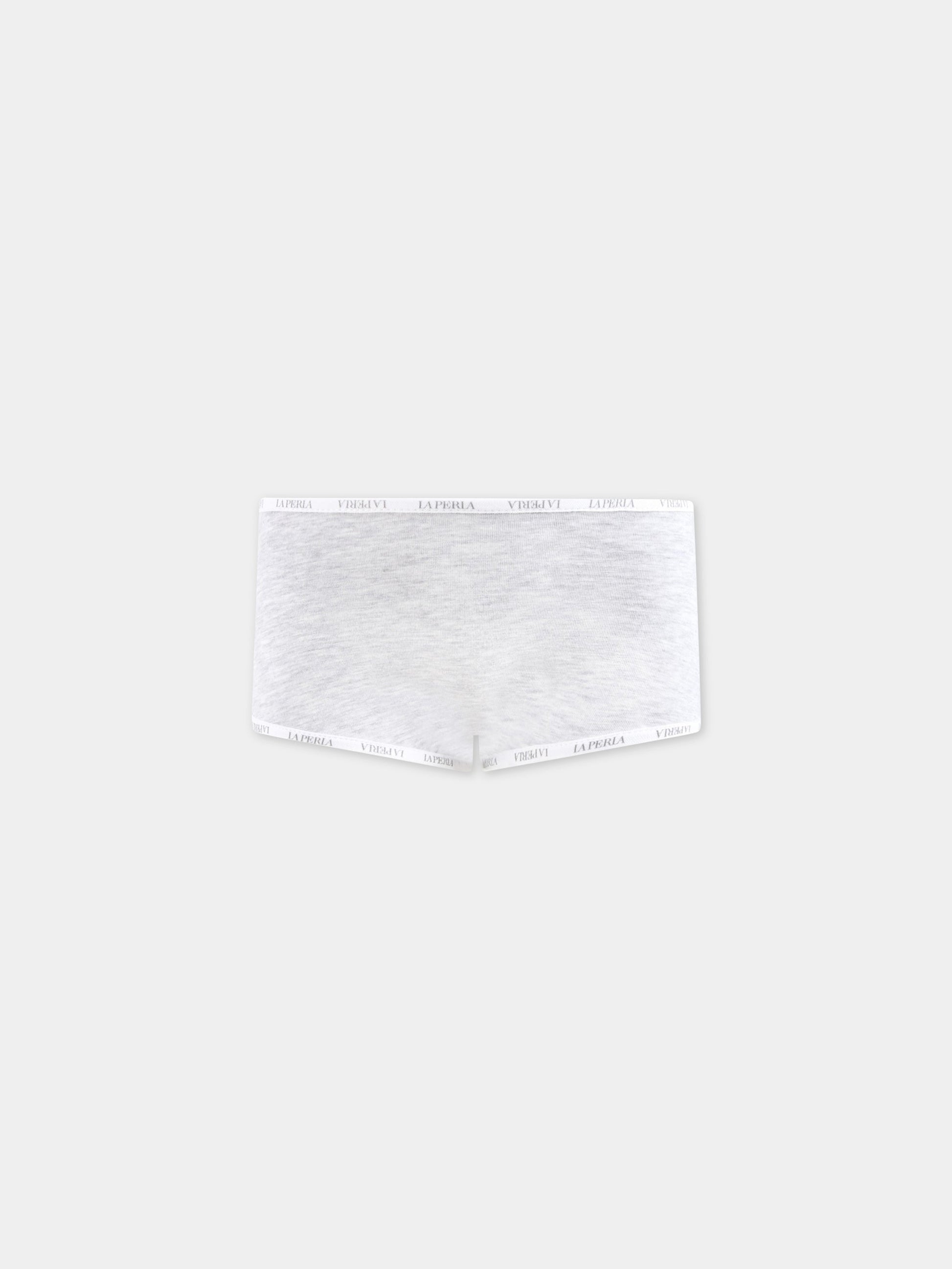 Slip grigio per bambina con logo,La Perla,51307 N4