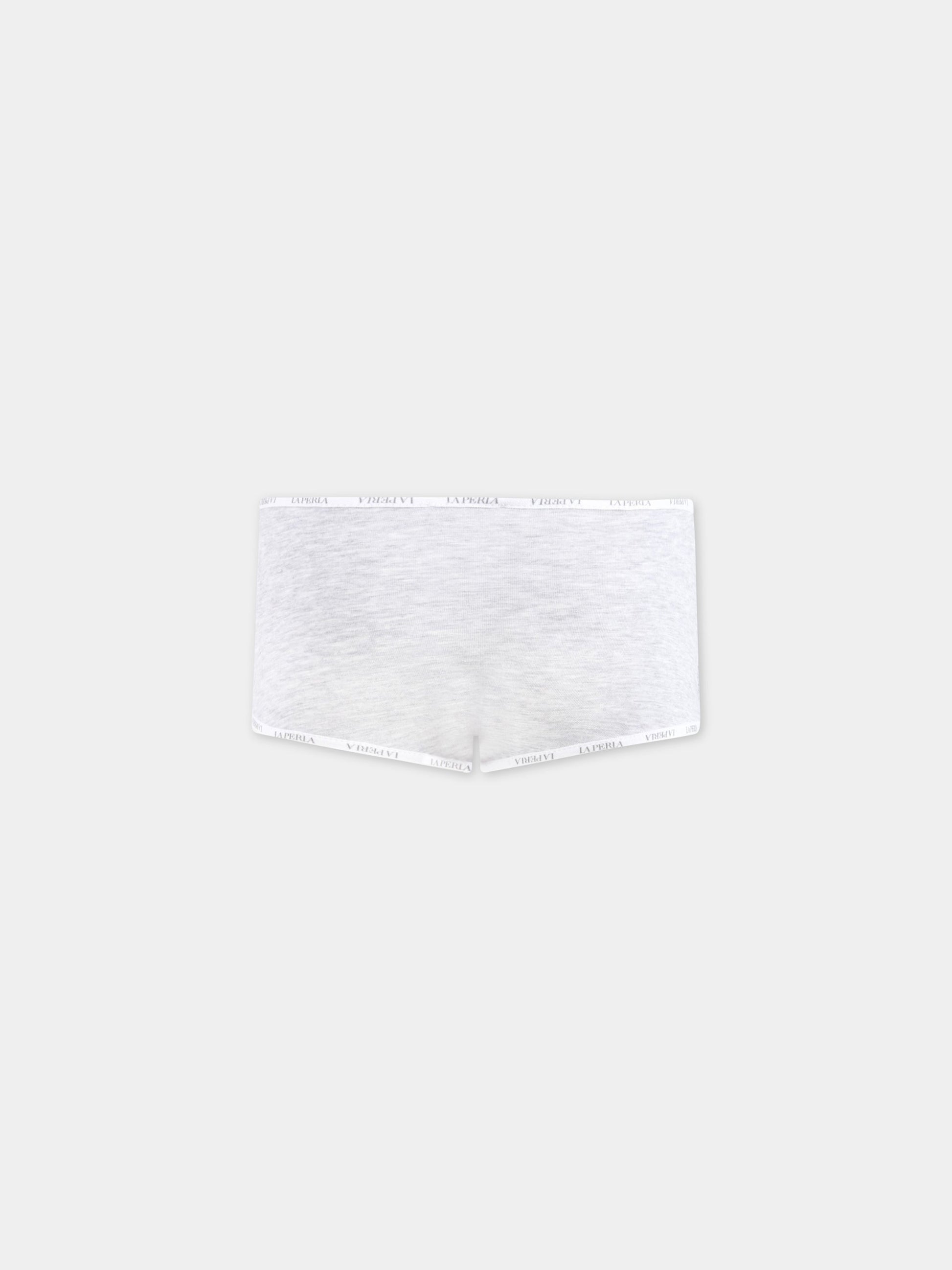 Slip grigio per bambina con logo,La Perla,51307 N4