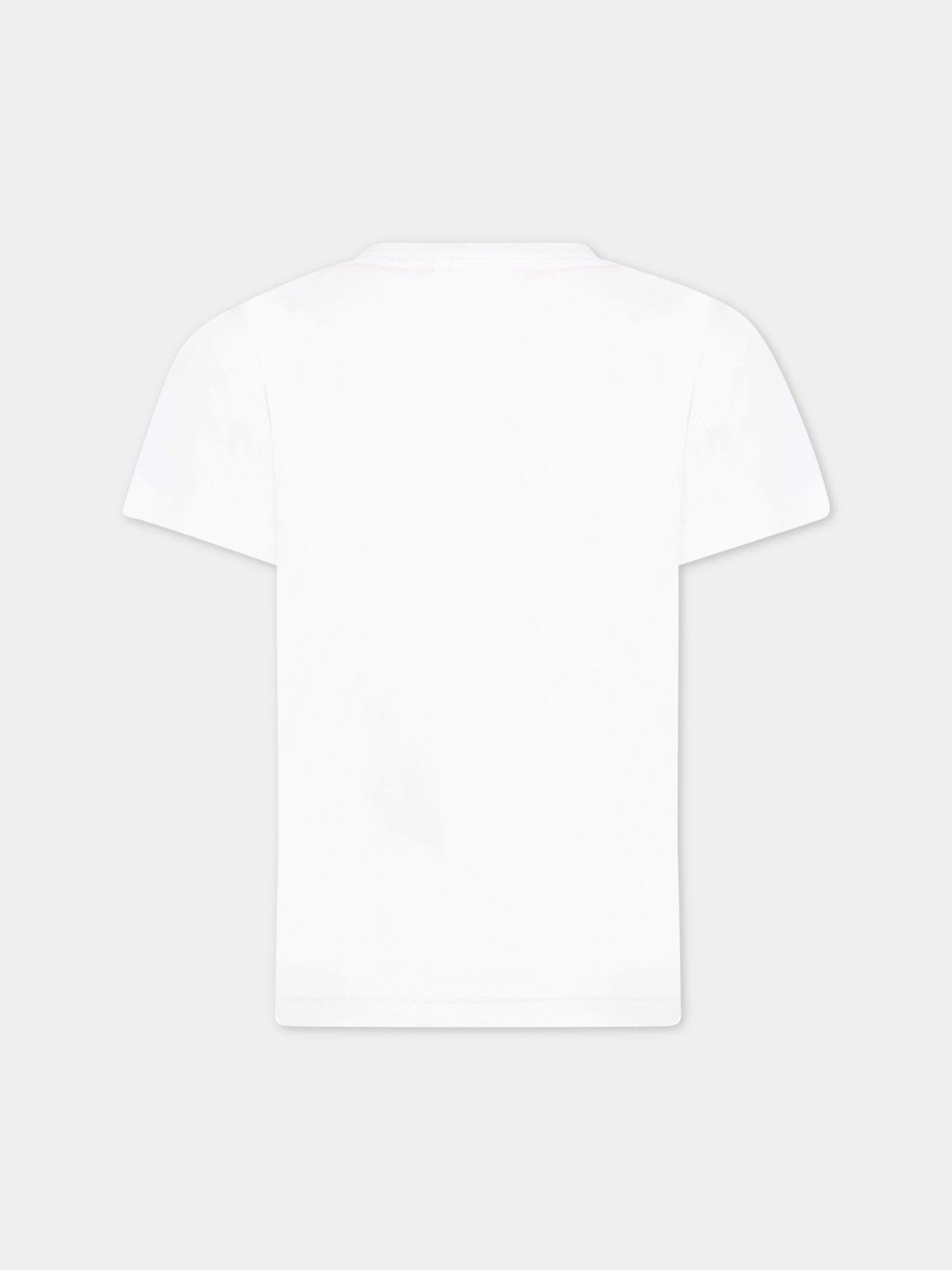 T-shirt bianca per bambino con coccodrillo,Lacoste,TJ1442 001