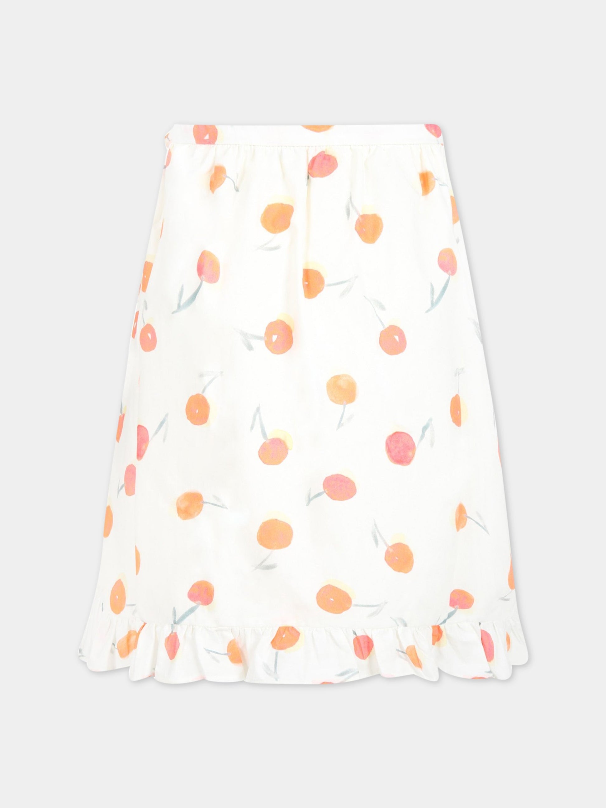 Gonna avorio per bambina con ciliegie,Bonpoint,S01GSKWO1102 651A