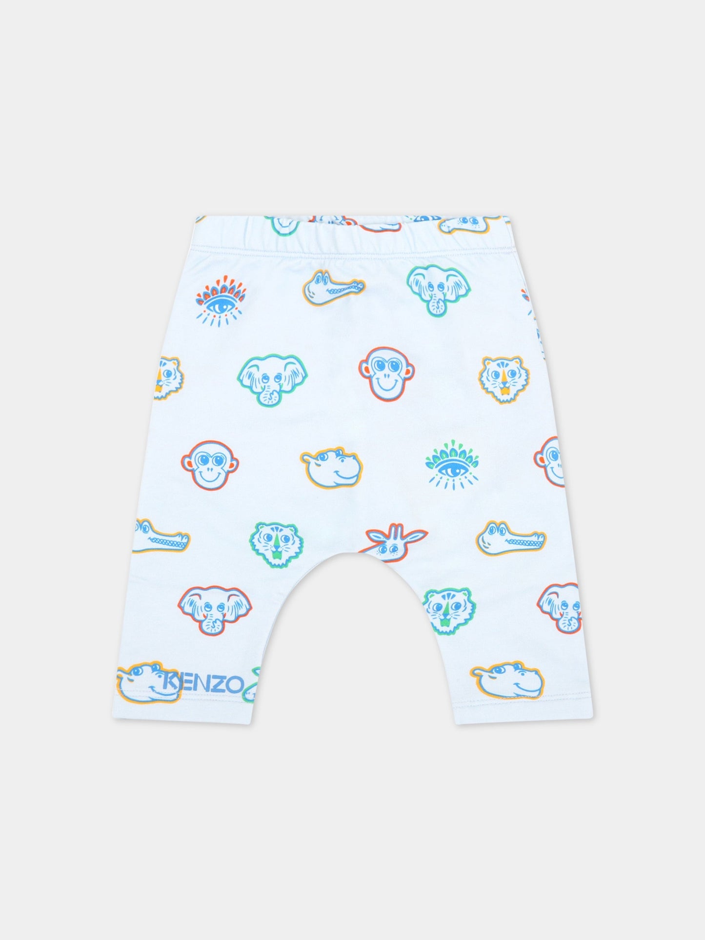 Leggings celeste per neonato con animali,Kenzo Kids,KR23503 41