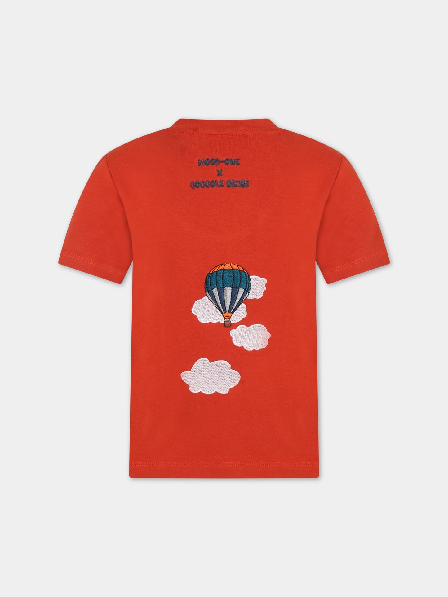 T-shirt arancione per bambini con mongolfiera,Mood-one,T-SHIRT MONGOLFIERA