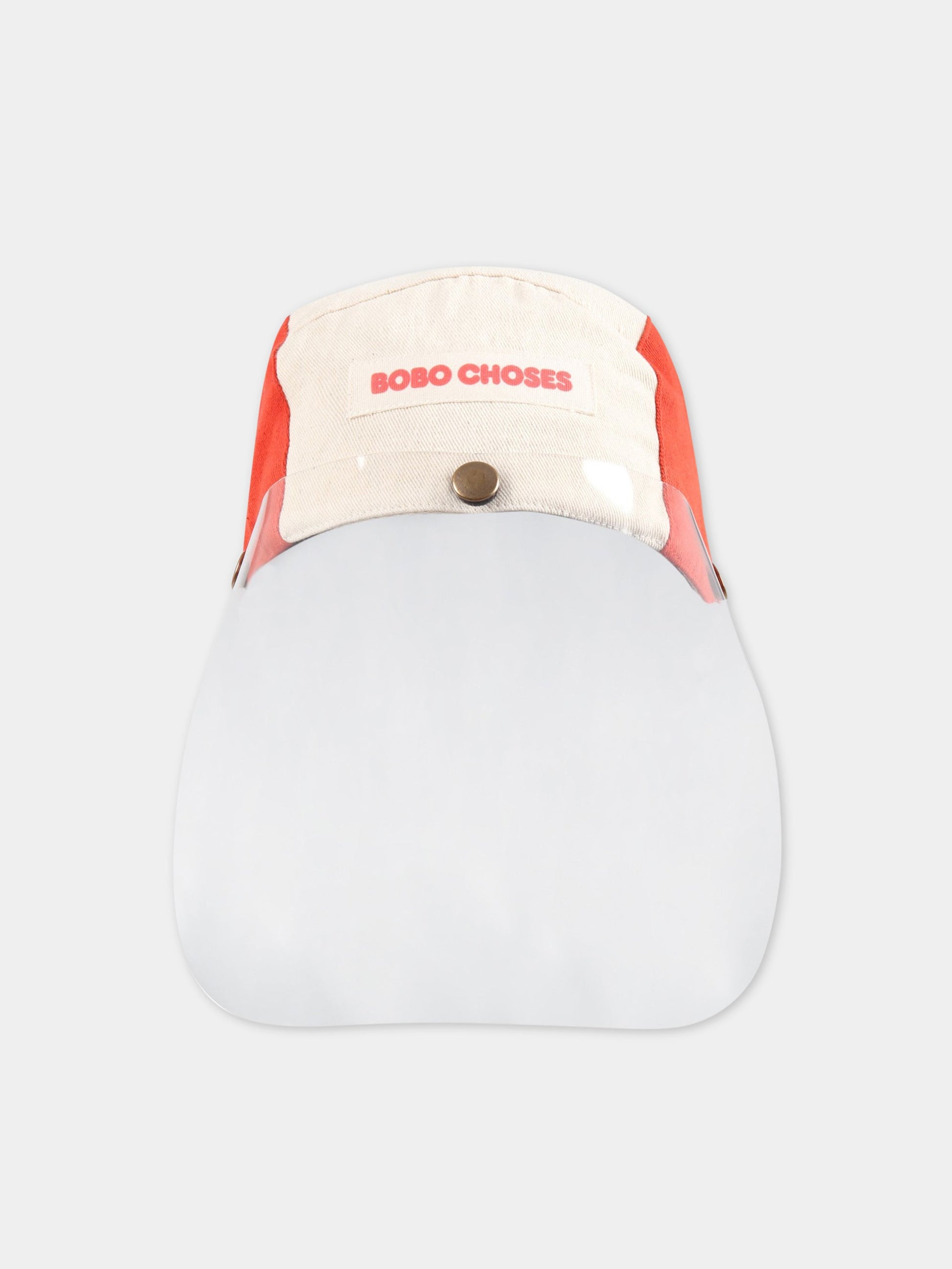 Cappello beige per bambini con visiera e logo,Bobo Choses,221AI013 606