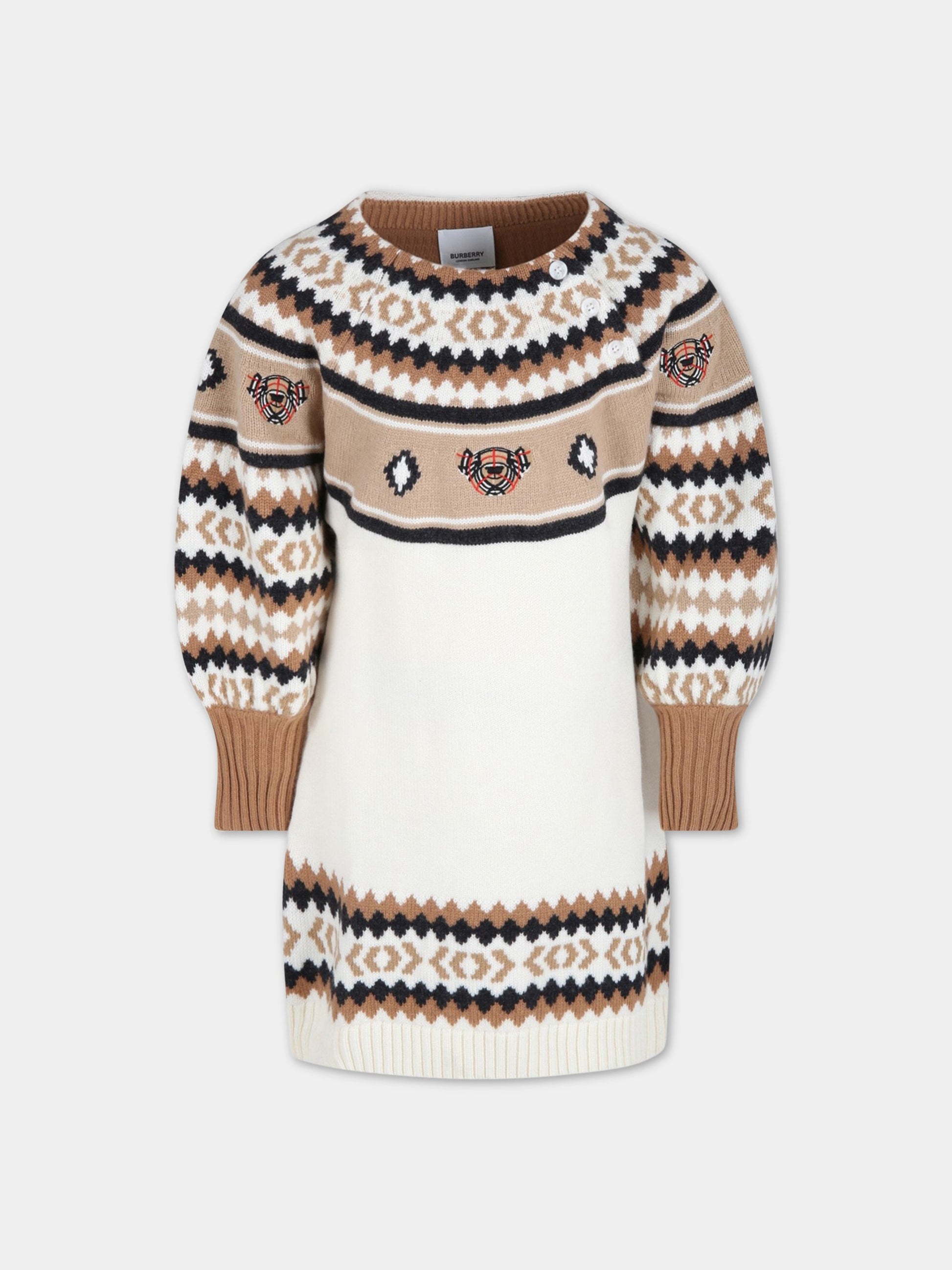 Vestito multicolor per bambina con Thomas bears,Burberry Kids,8044136