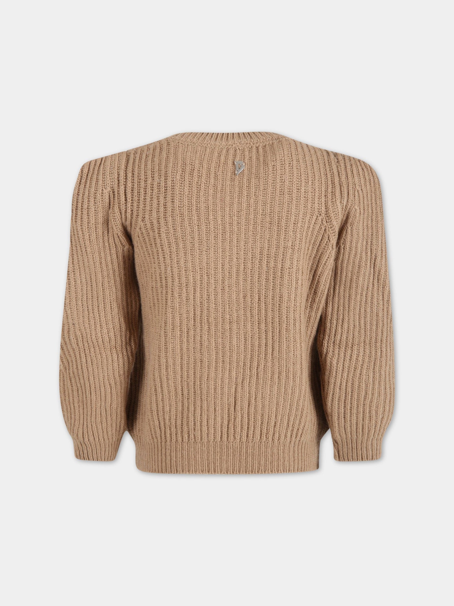 Maglione beige per bambina,Dondup Kids,DFMA41 FL116 YD007 6002
