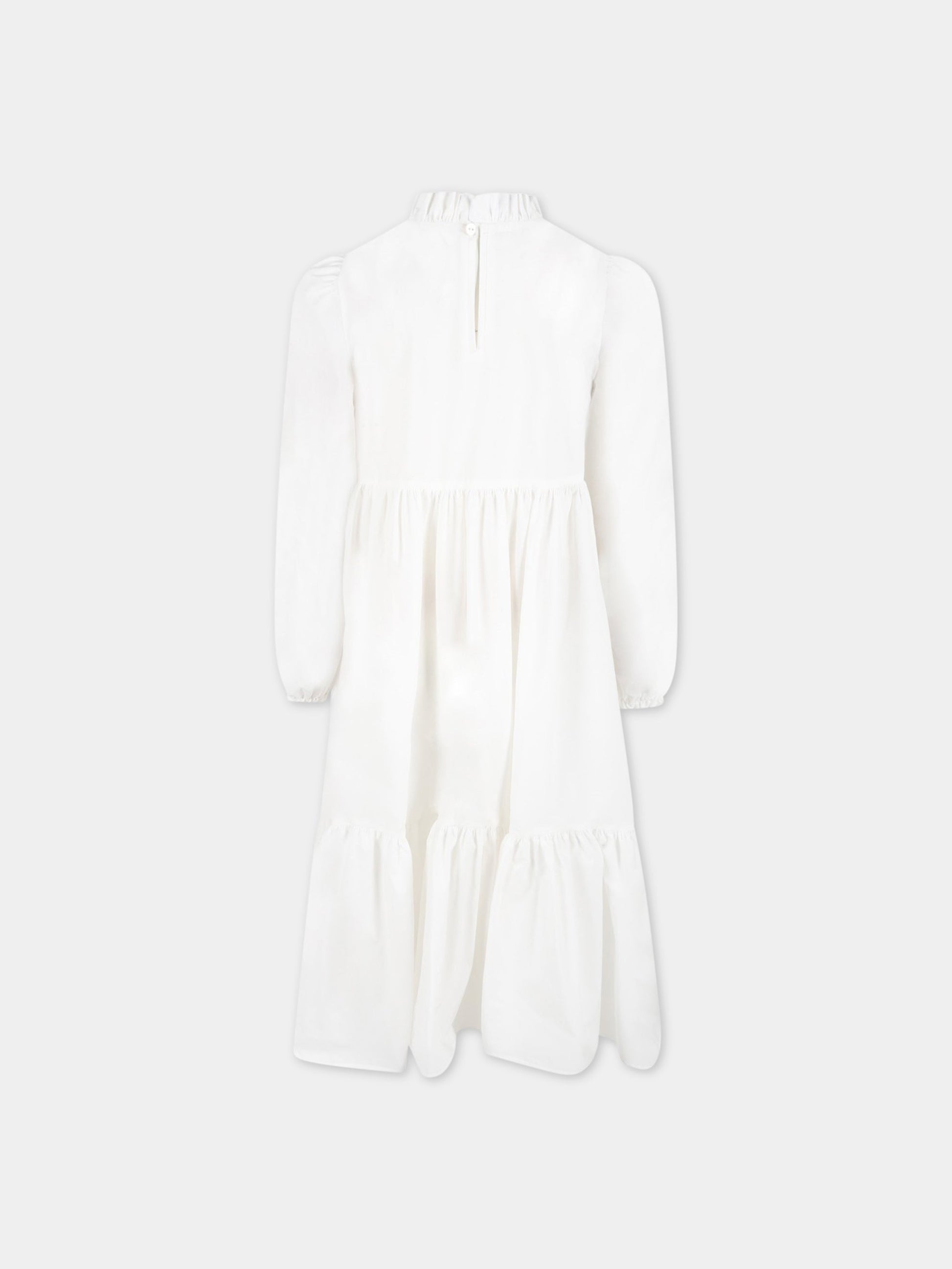 Vestito bianco per bambina,Ermanno Scervino Junior,ESFAB030 CA199 YS001 0000