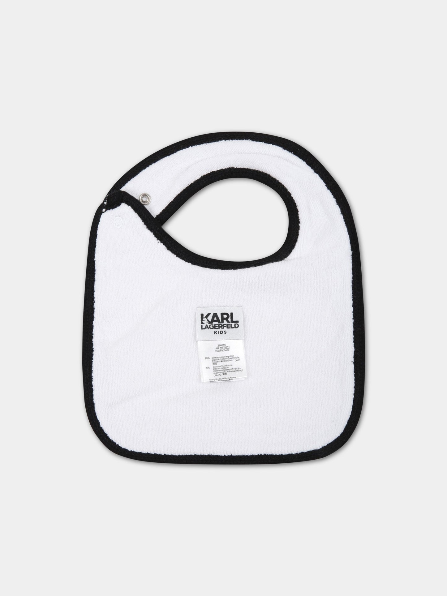 Set bianco per neonati con logo nero,Karl Lagerfeld Kids,Z98085 10B