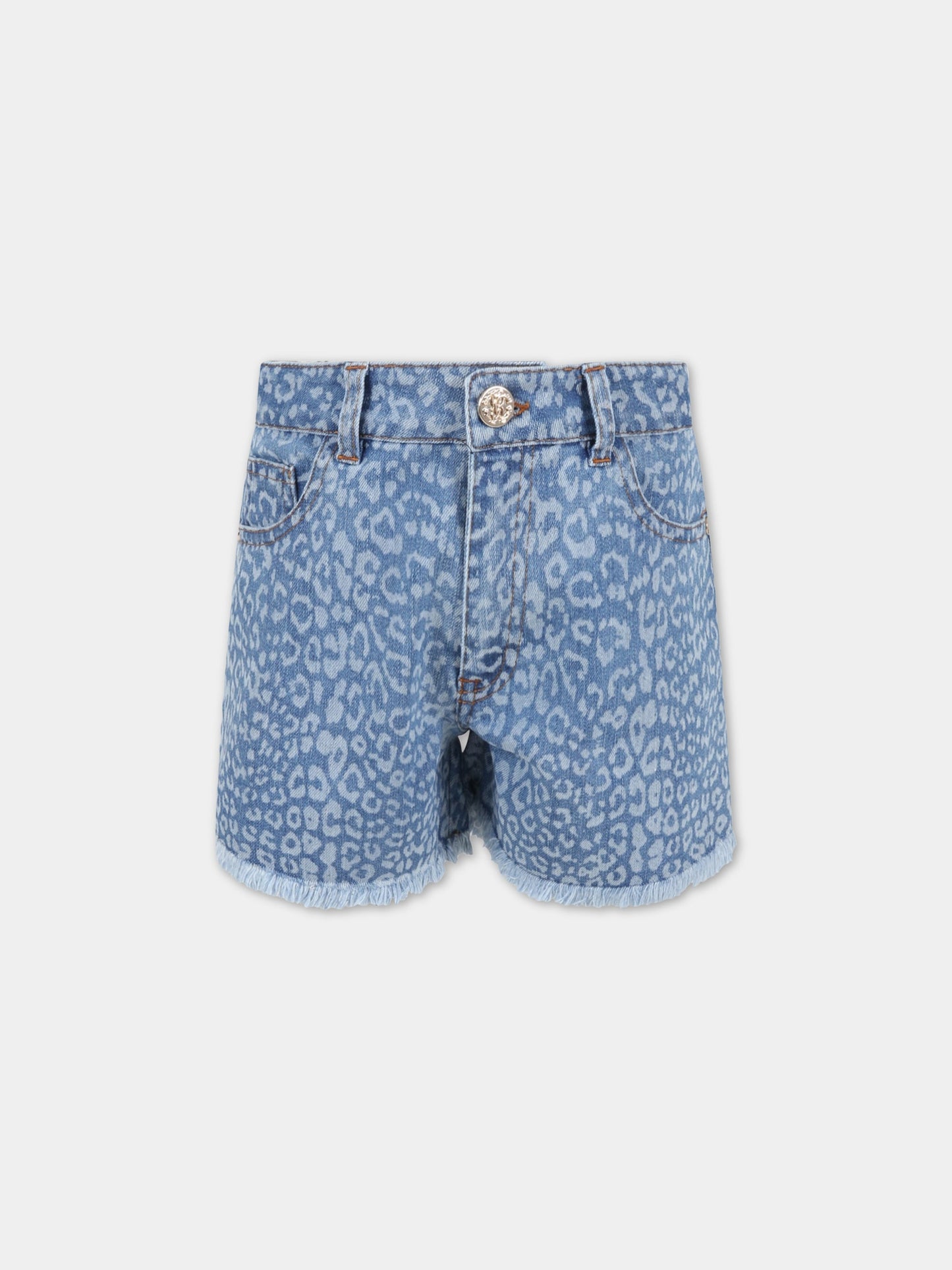 Short celeste per bambina,Roberto Cavalli Kids,MJJ200 VH032 04963