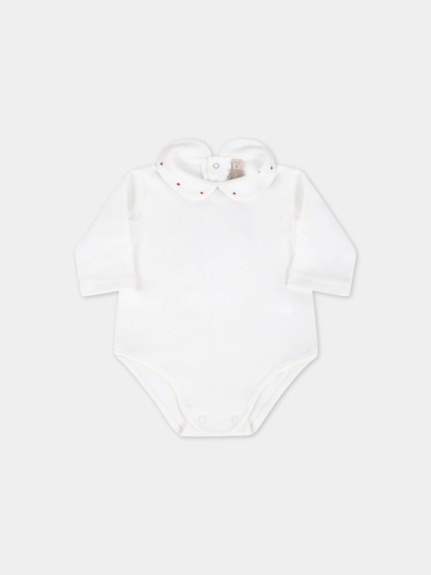 Body bianco per neonati con pois,La Stupenderia,TBBD07K42